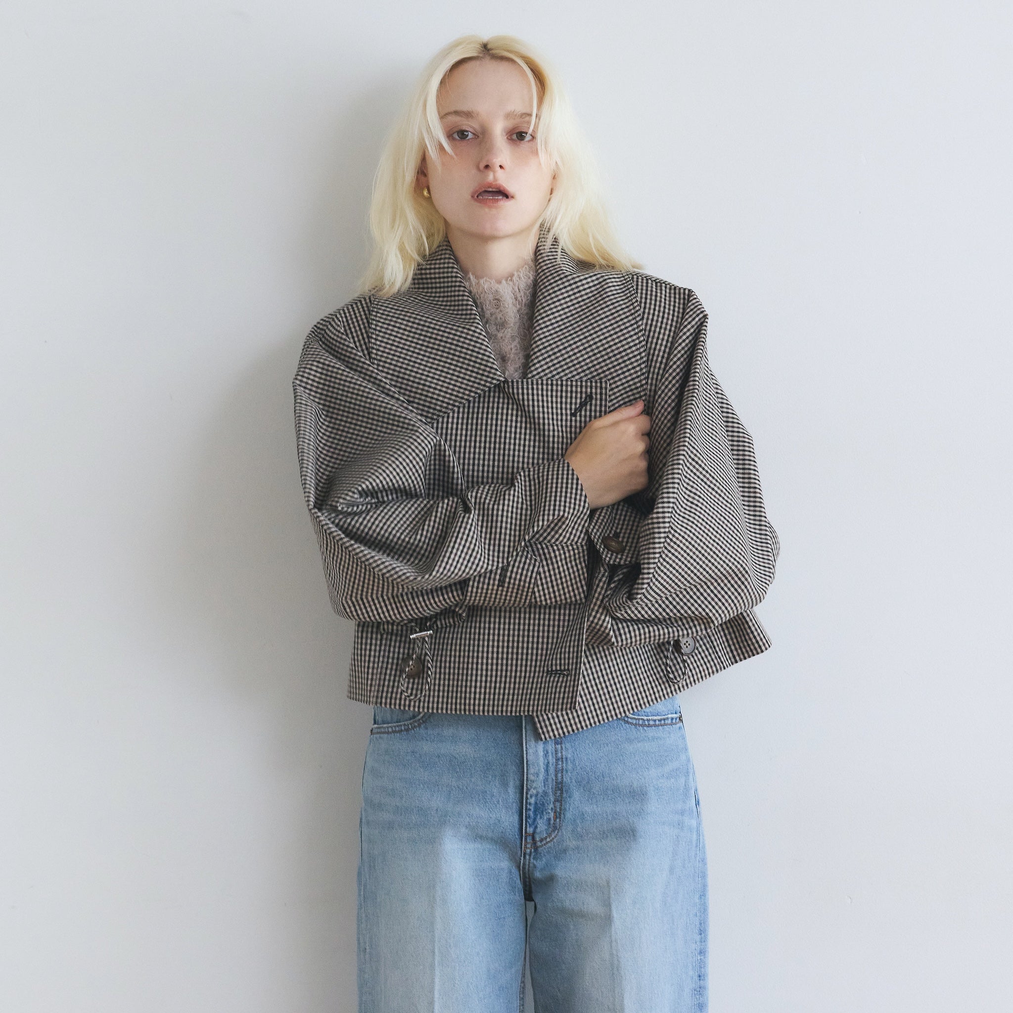 Multi collarショートトレンチコート