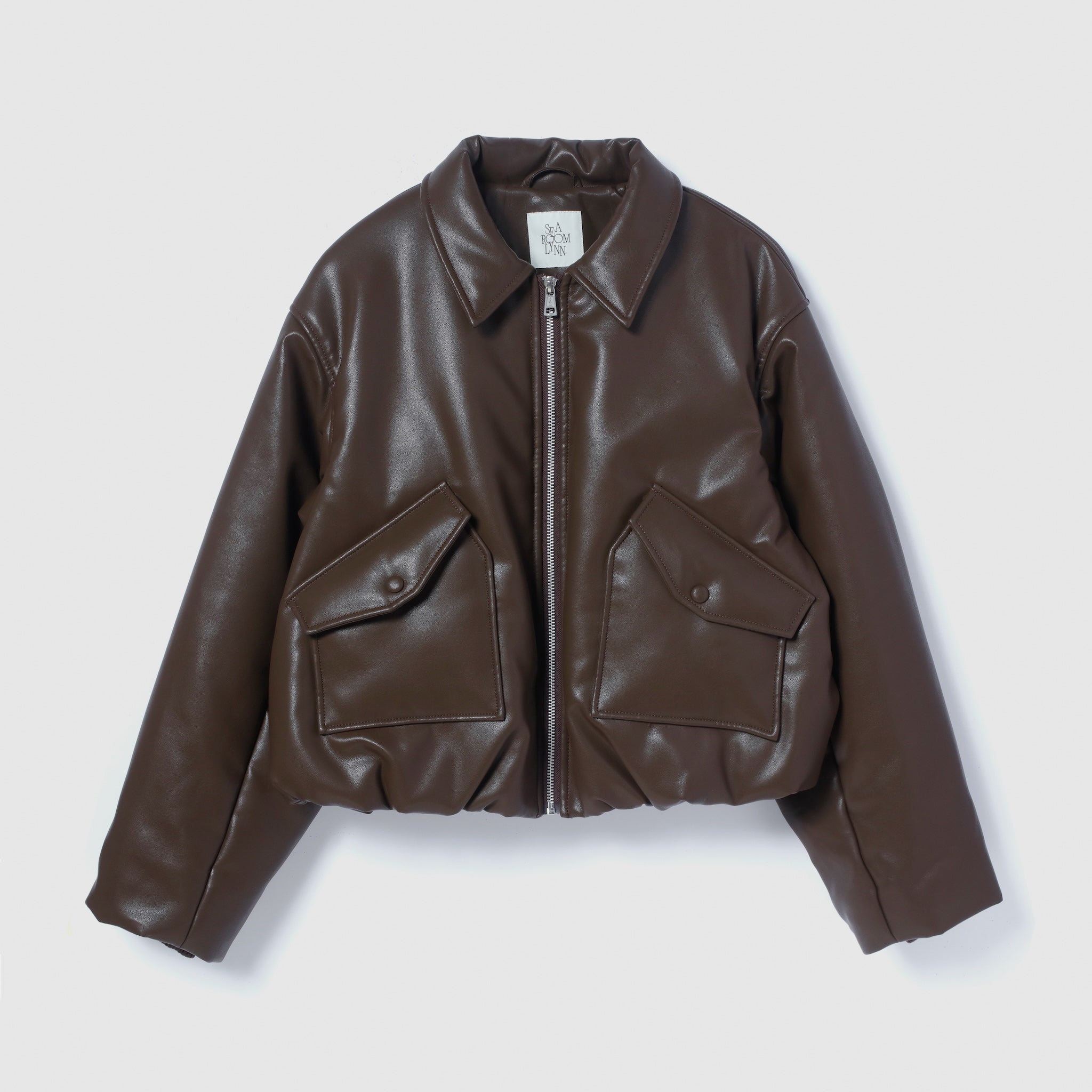 ECOレザーPUFFY Zipブルゾン