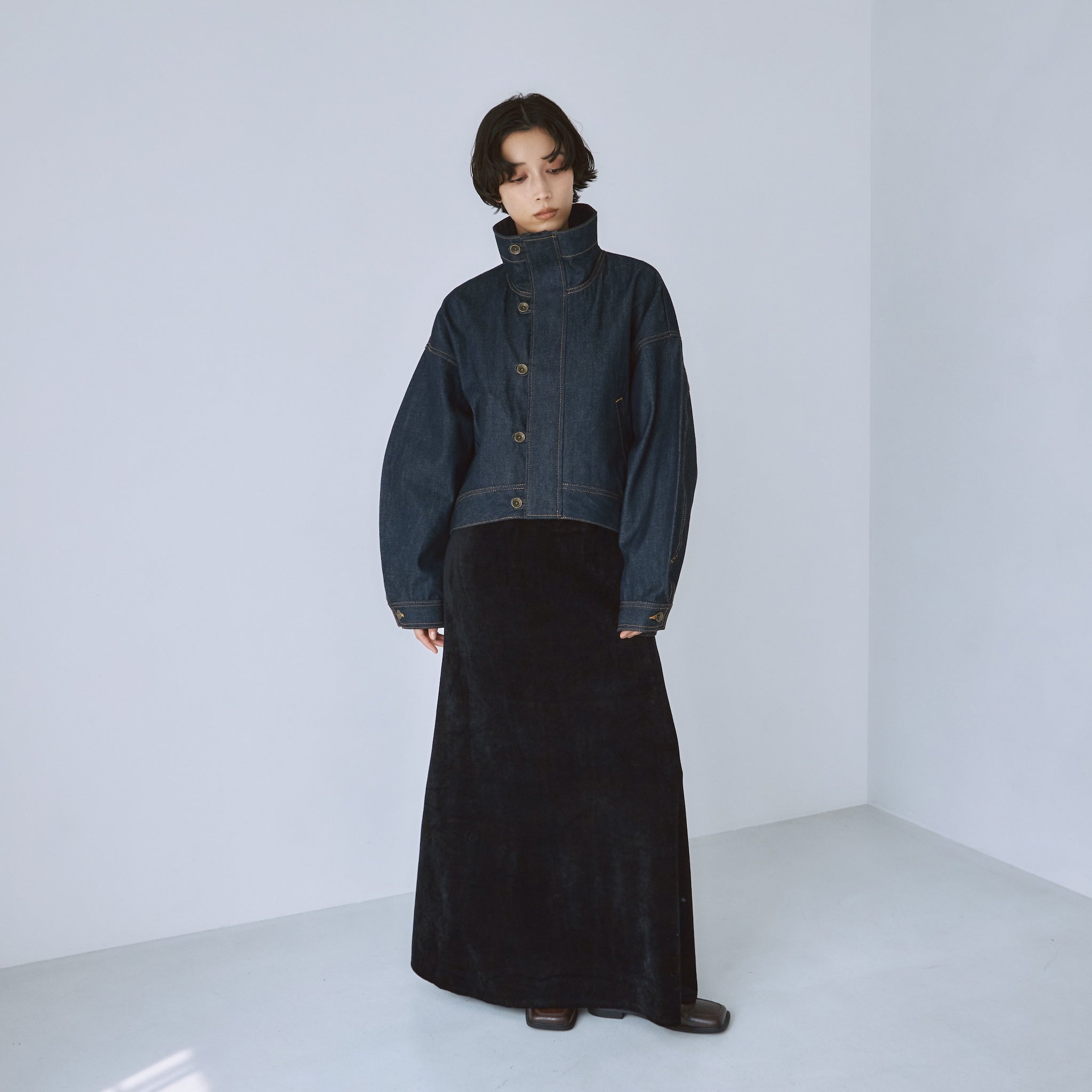 Multi Denimスタンドカラージャケット