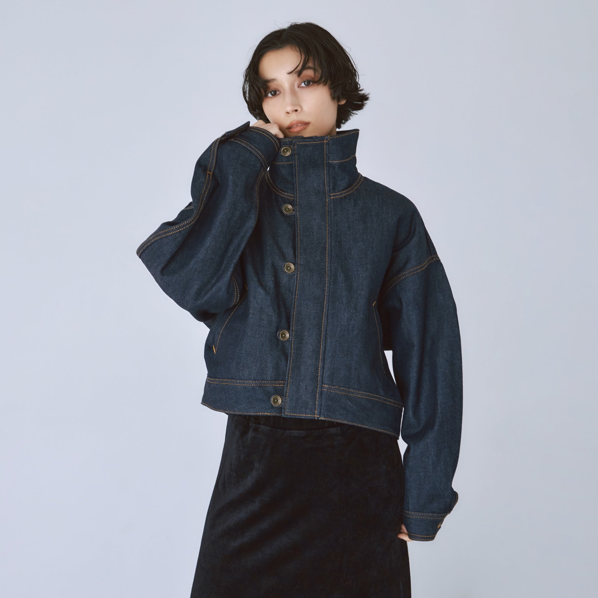Multi Denimスタンドカラージャケット