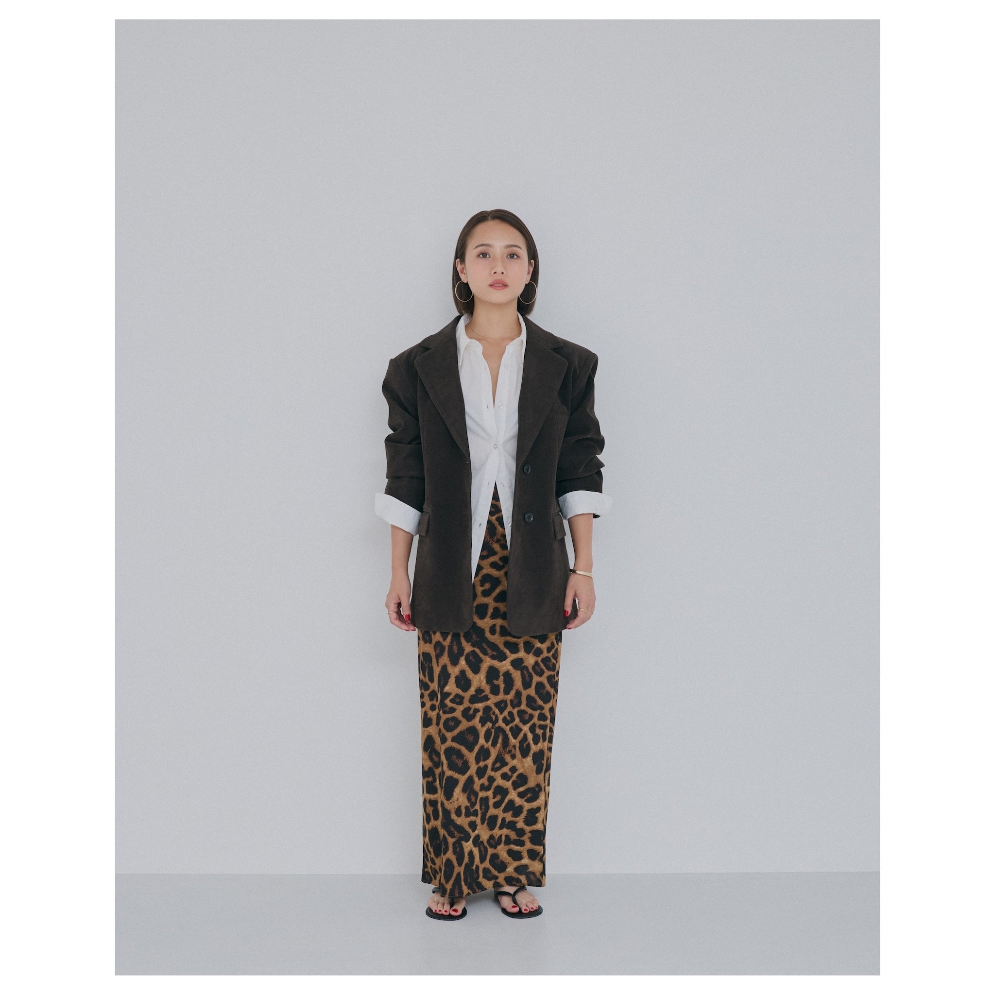 collab satin straight skirt