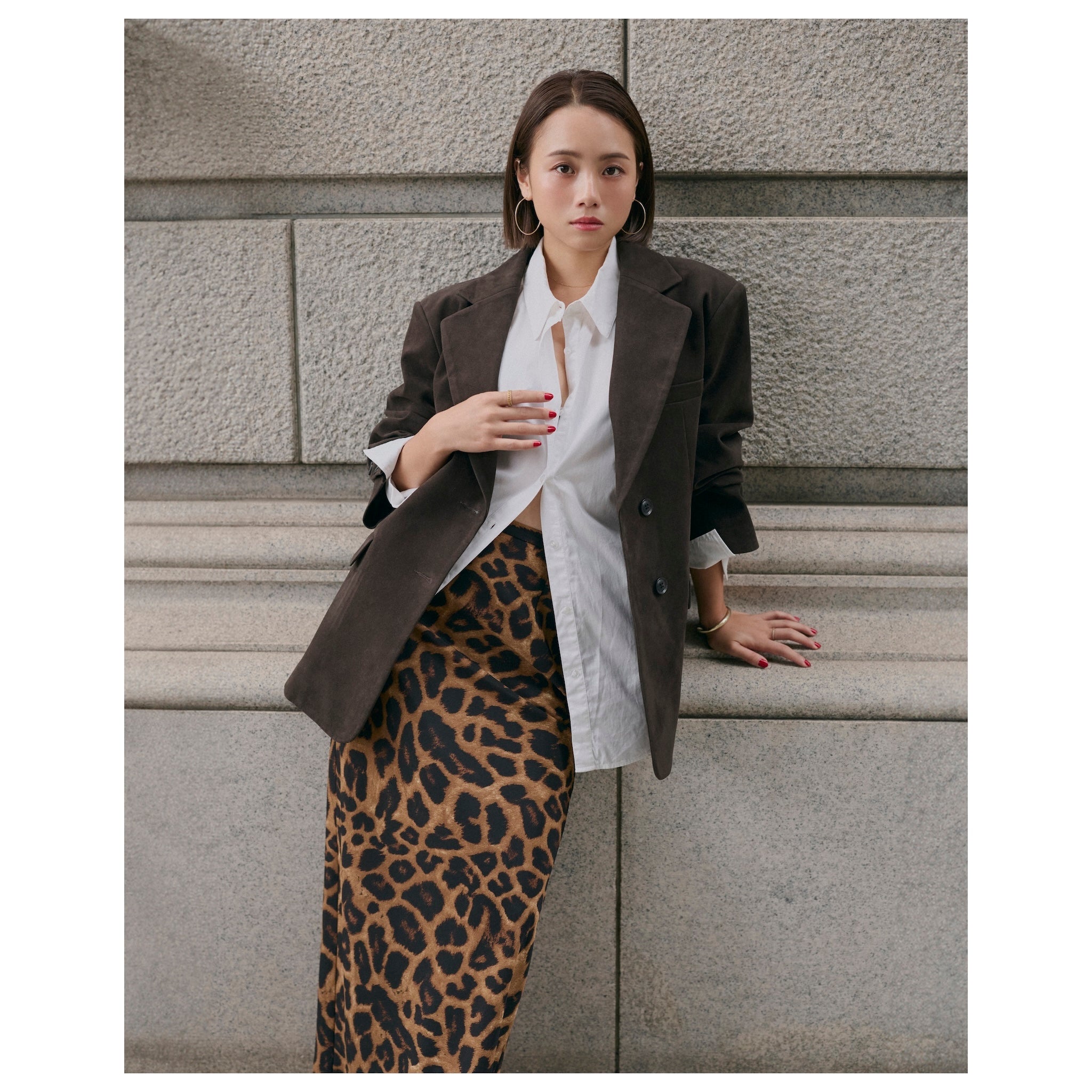 collab satin straight skirt