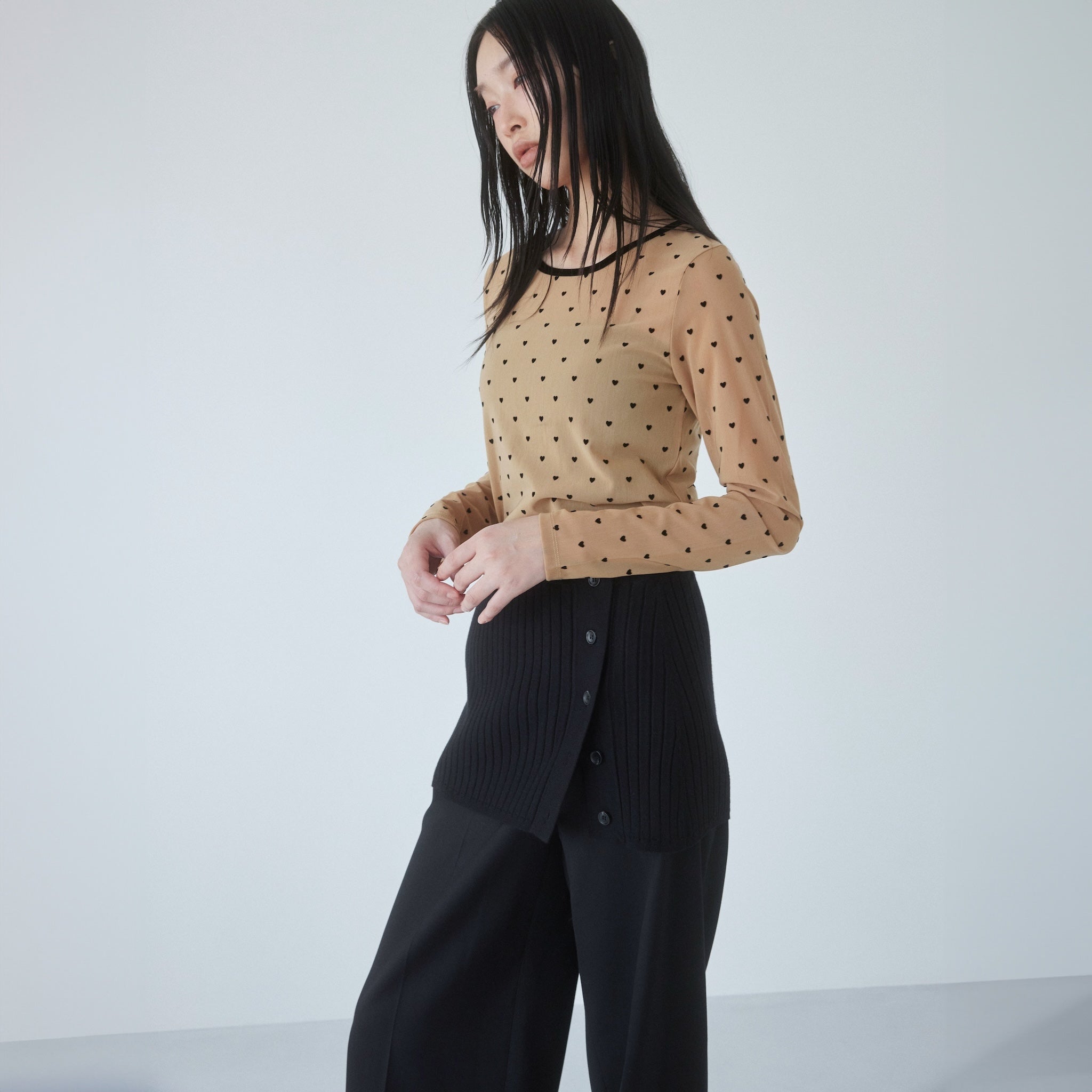 ニットレイヤードスラックス