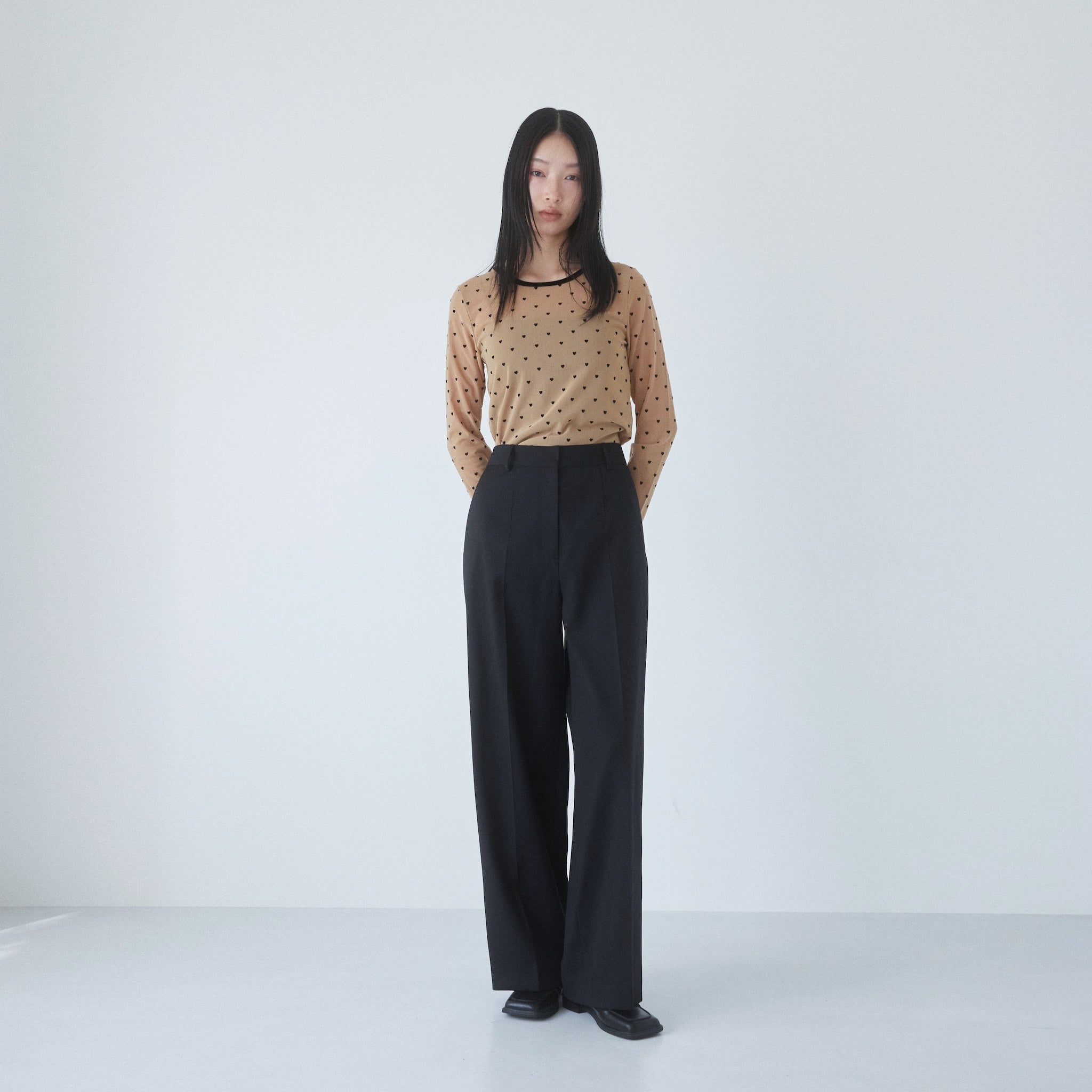 ニットレイヤードスラックス