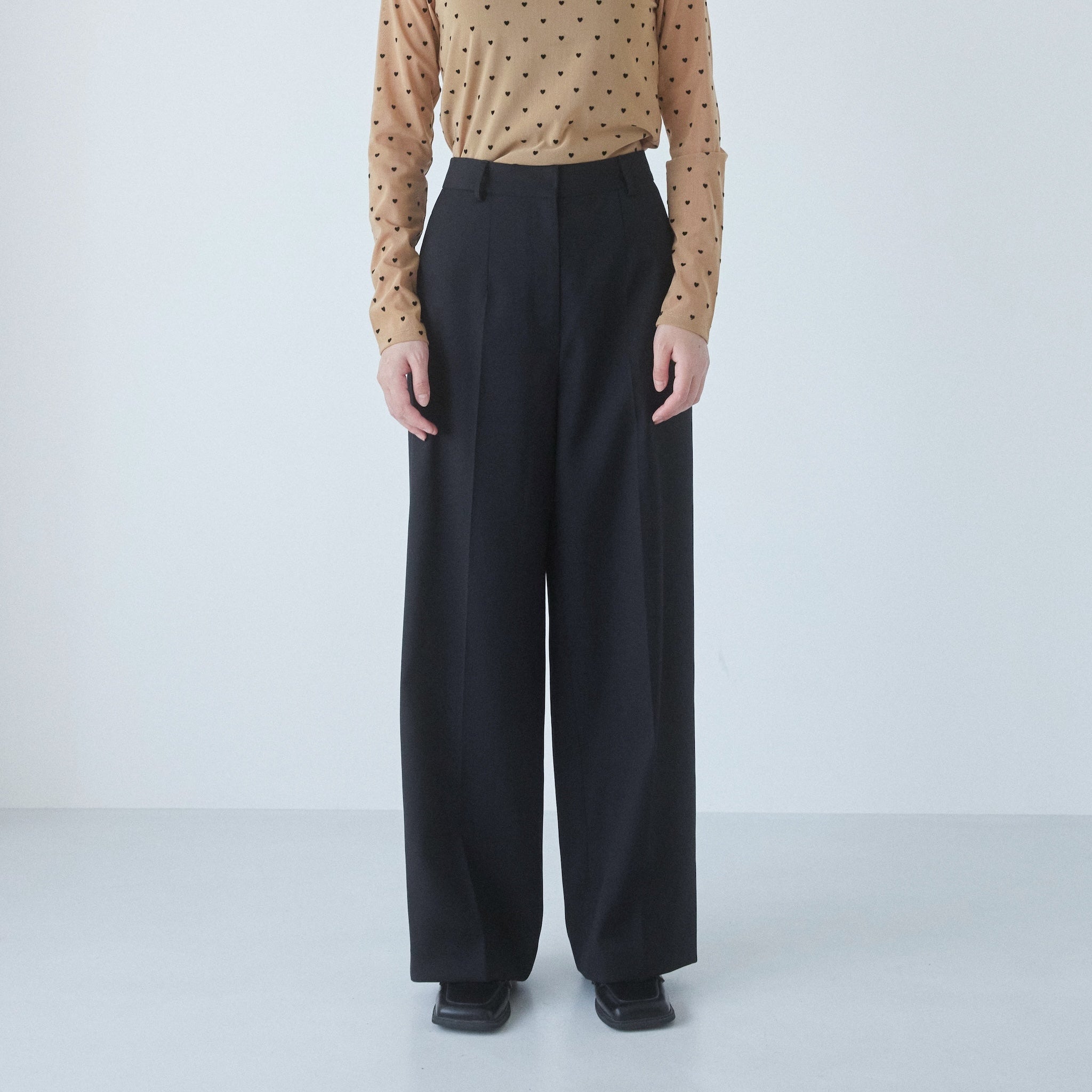 ニットレイヤードスラックス