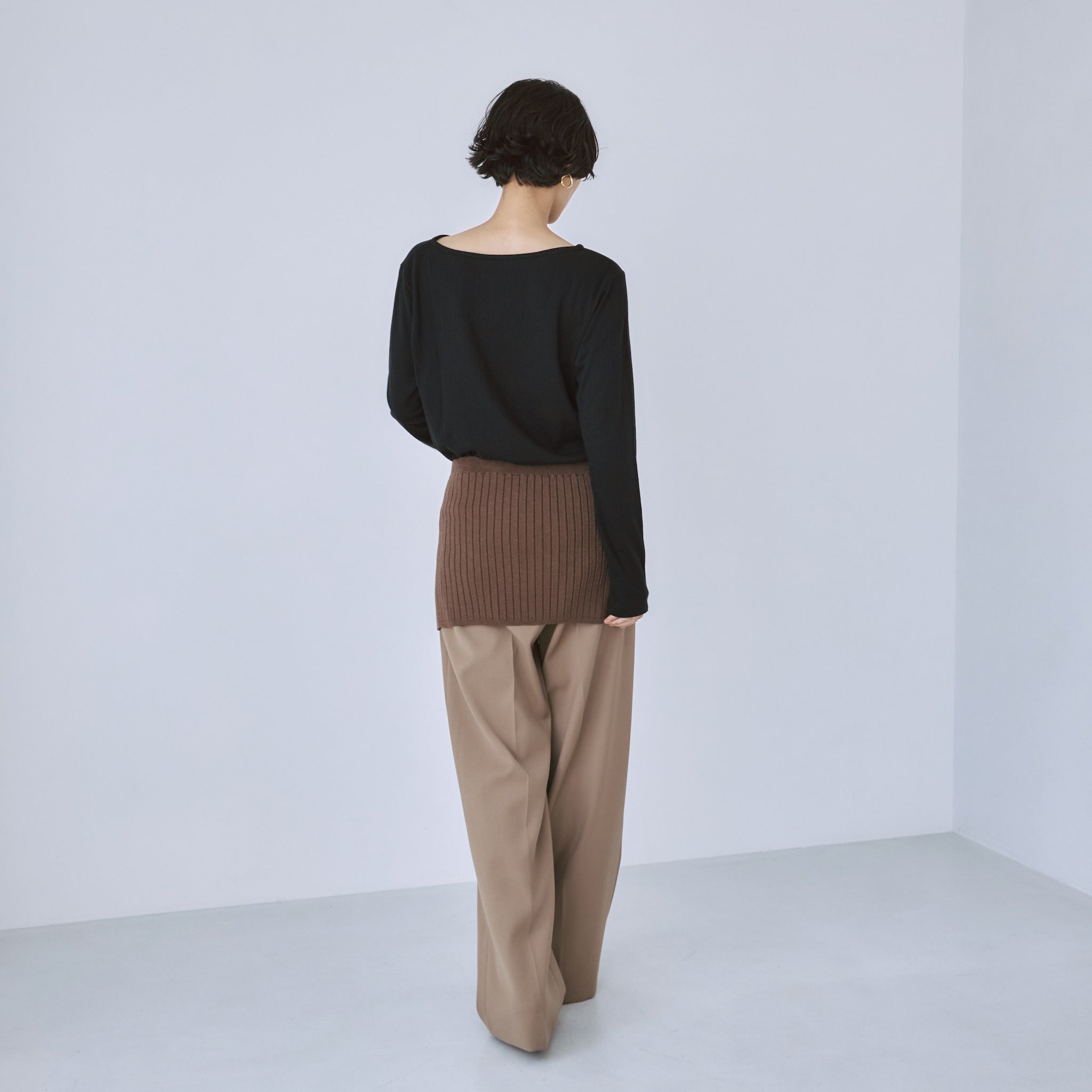 ニットレイヤードスラックス