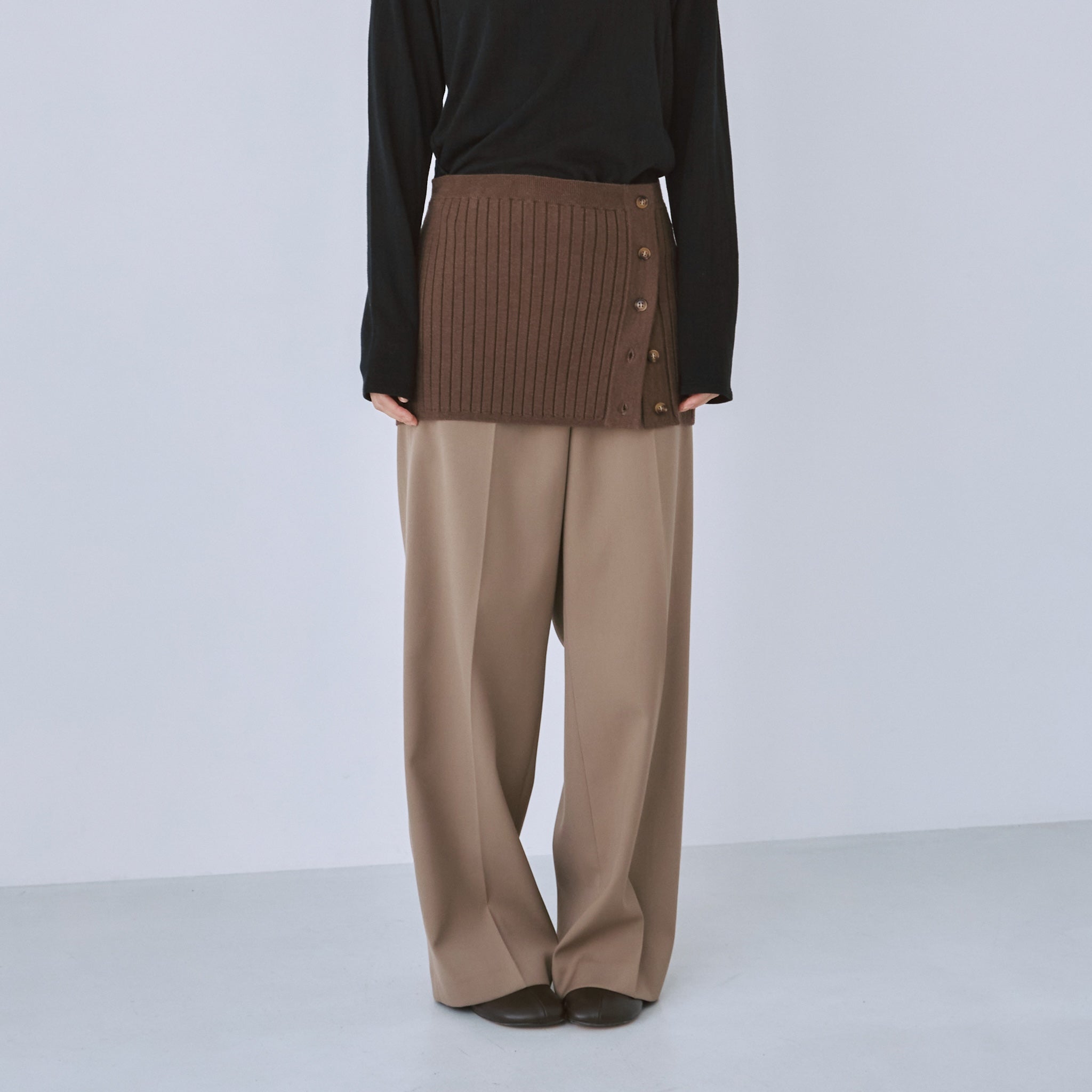 ニットレイヤードスラックス