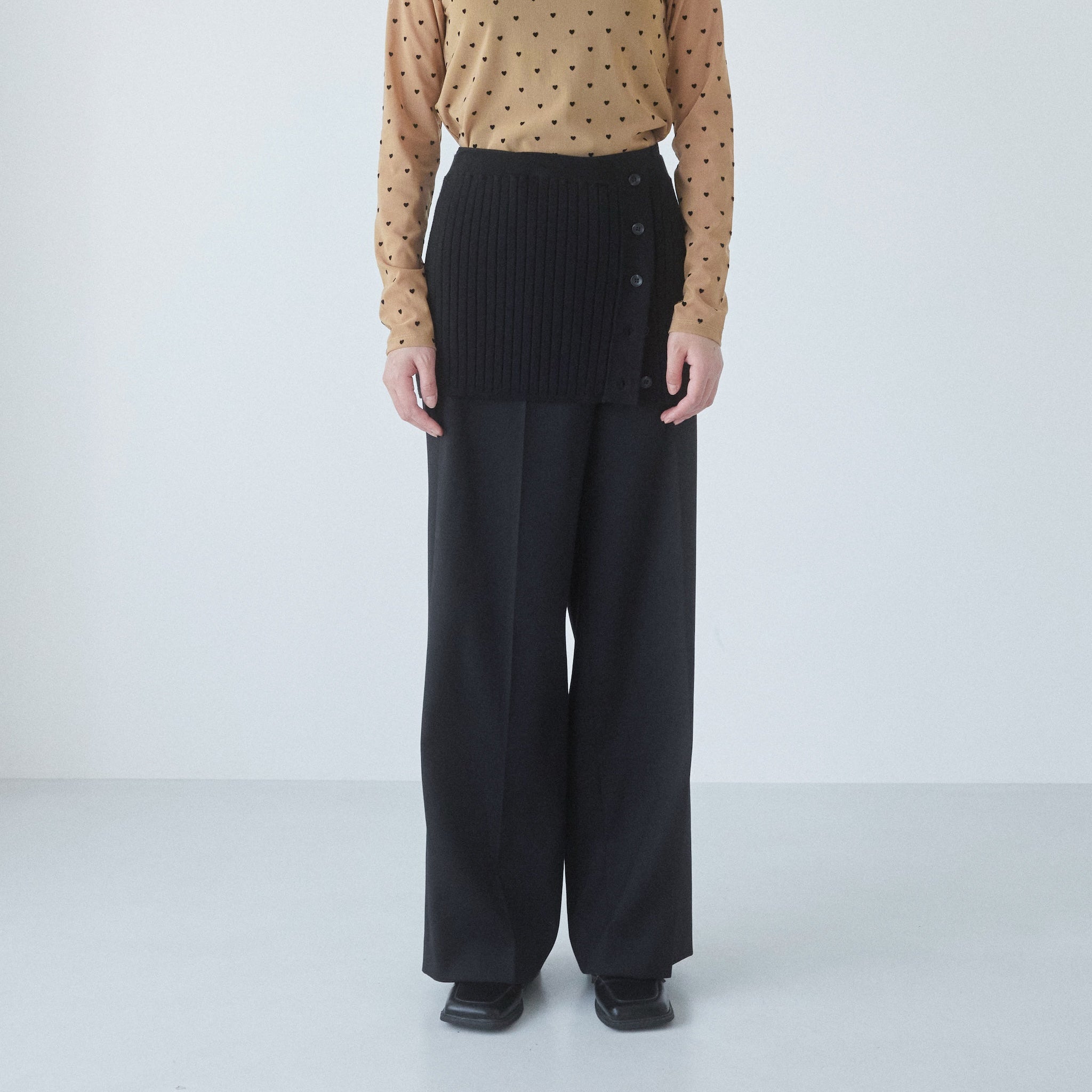 ニットレイヤードスラックス