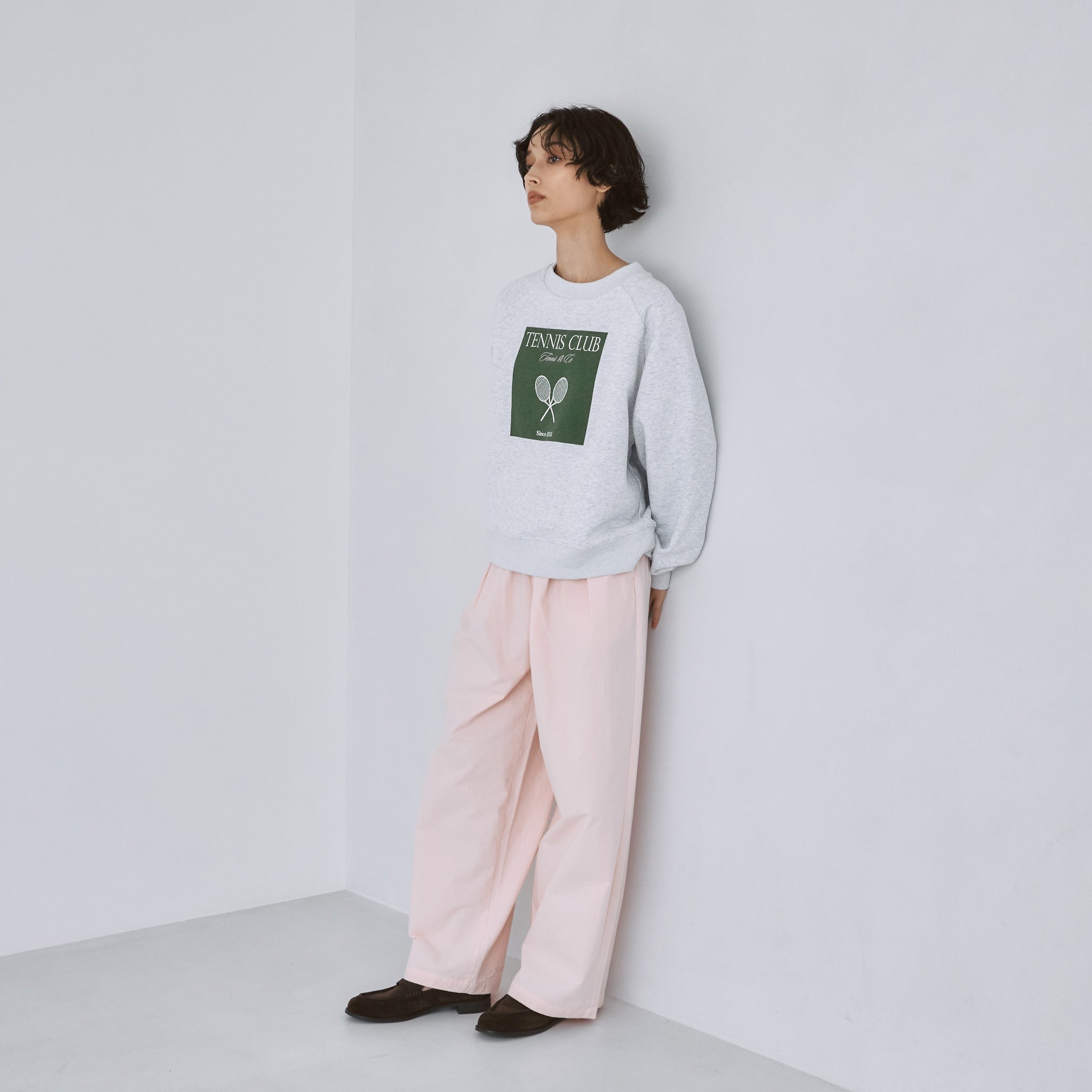 Brushed fabric gathered volume pants