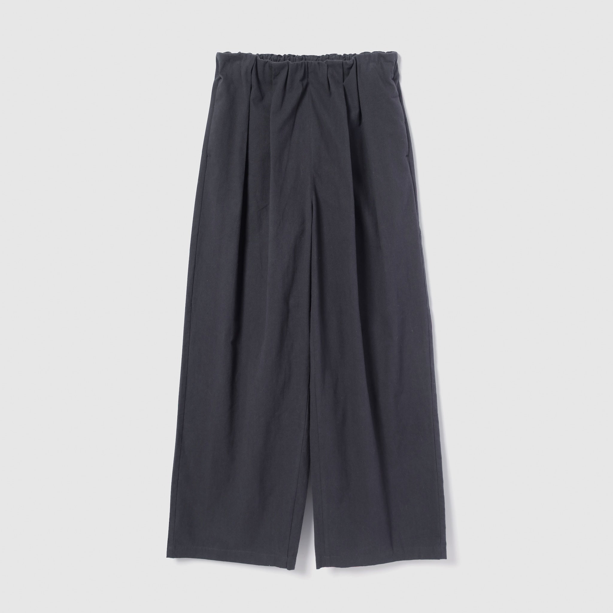 Brushed fabric gathered volume pants