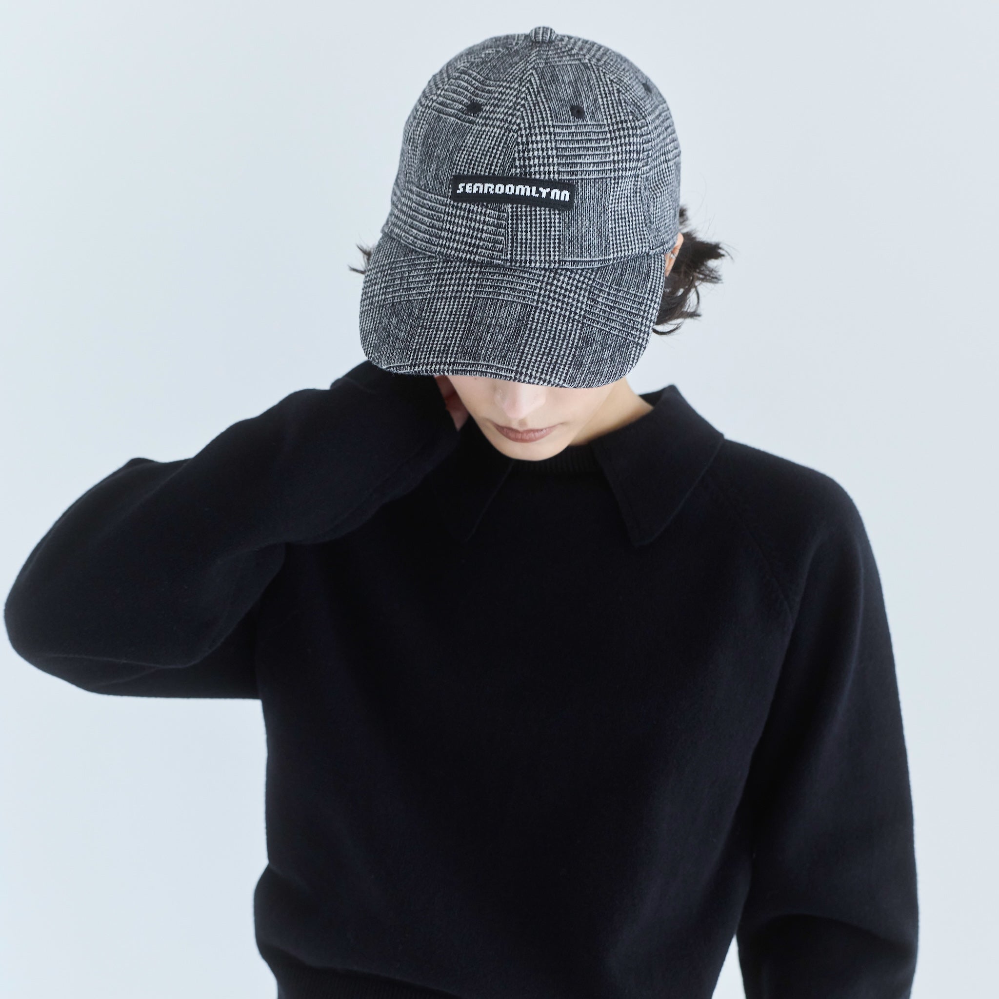 Wool check logo キャップ