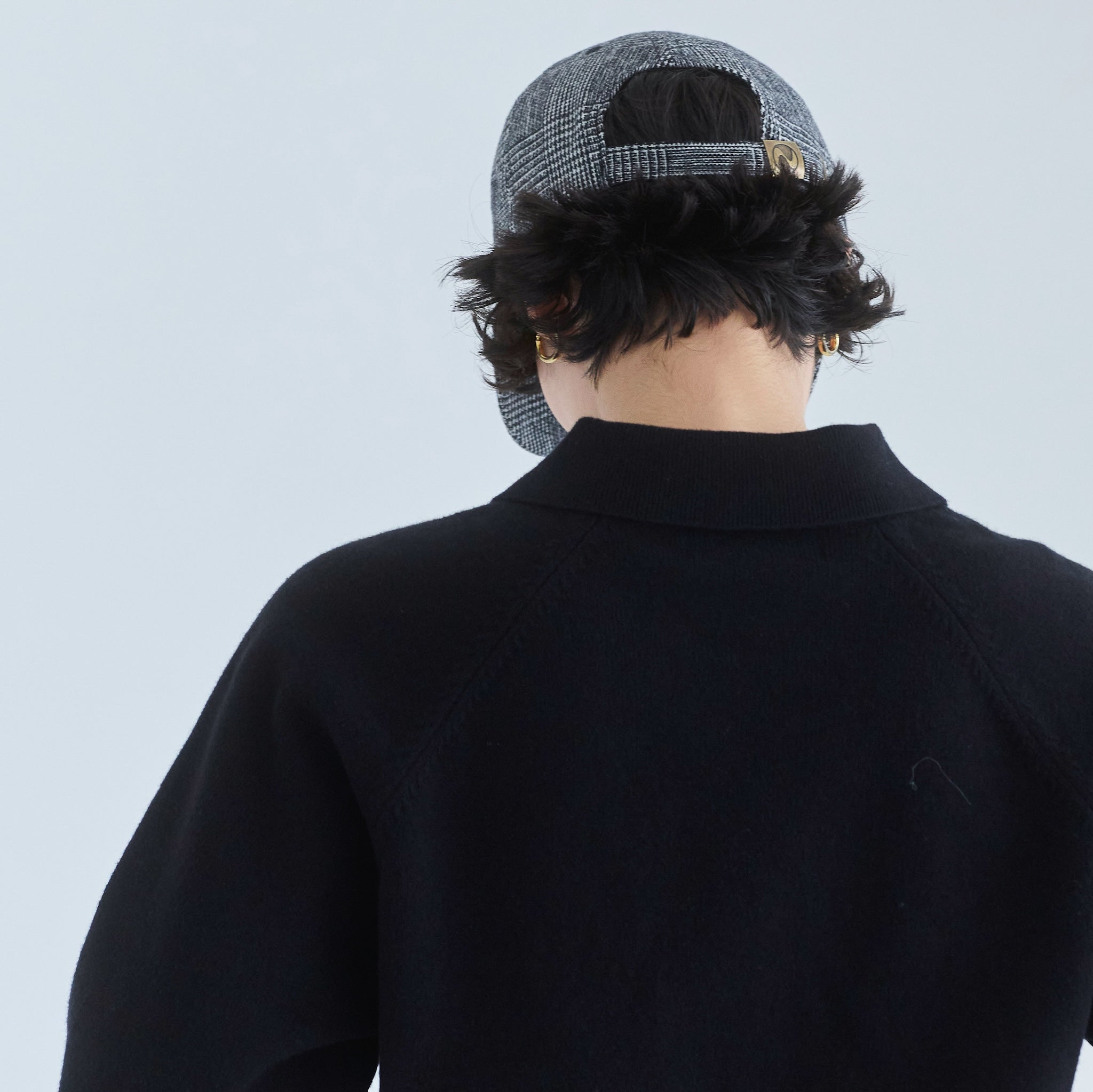 Wool check logo キャップ