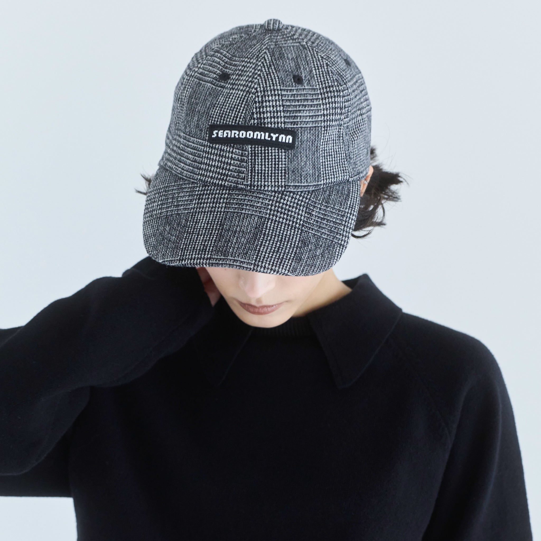 Wool check logo キャップ