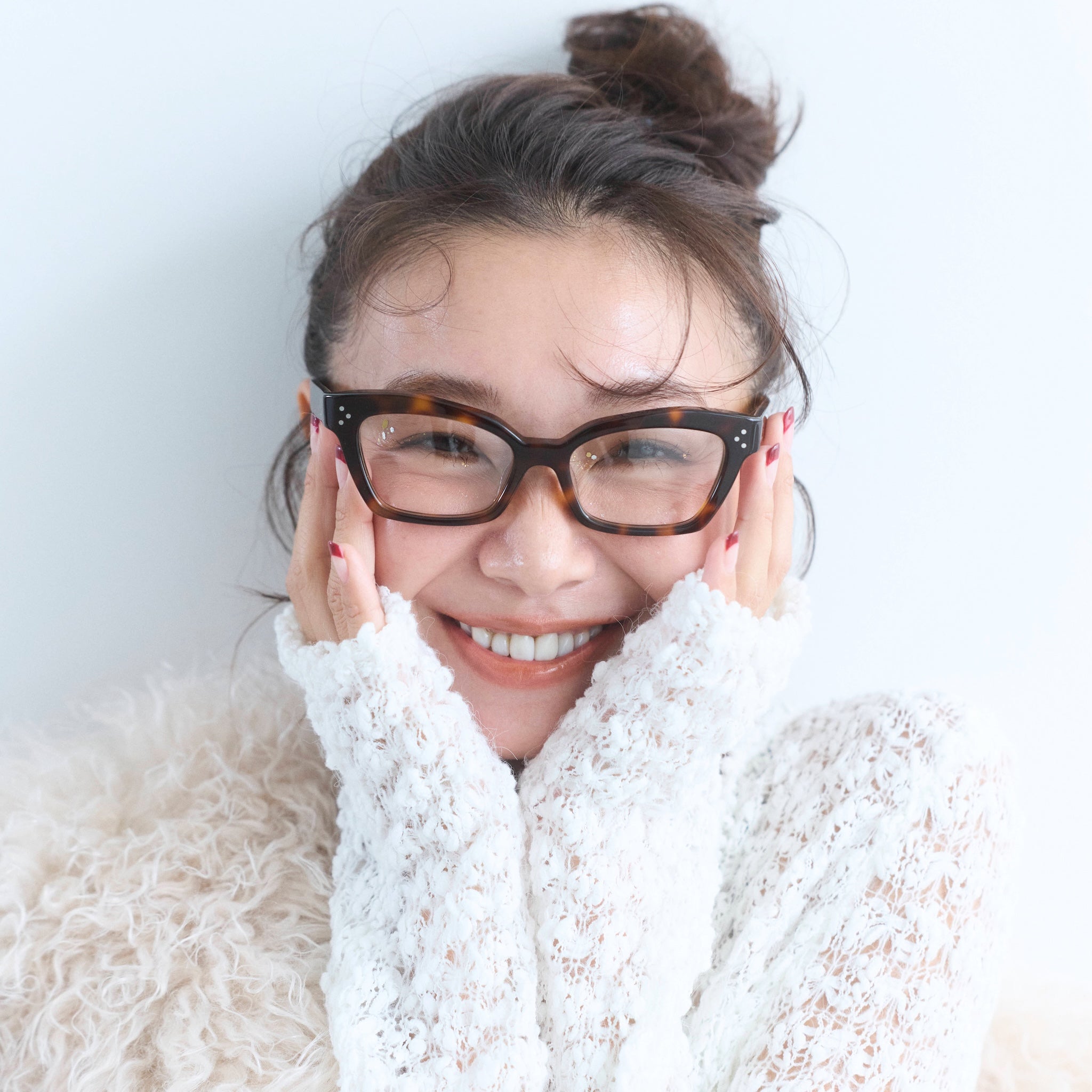 collab Bold Cat-Eye Frame Glasses