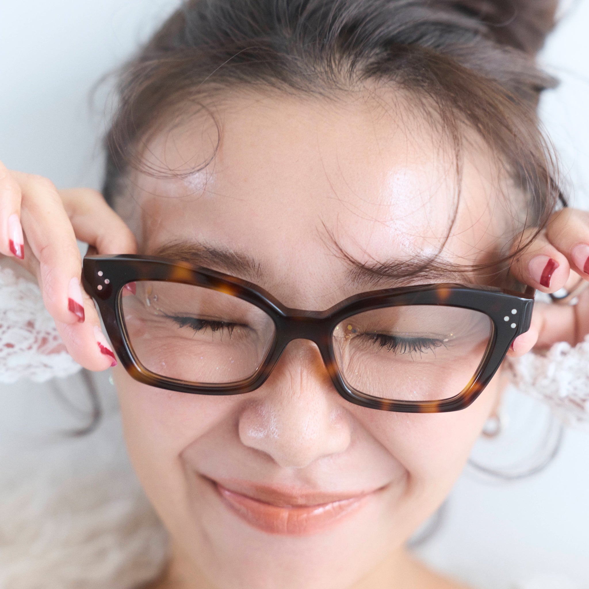 collab Bold Cat-Eye Frame Glasses