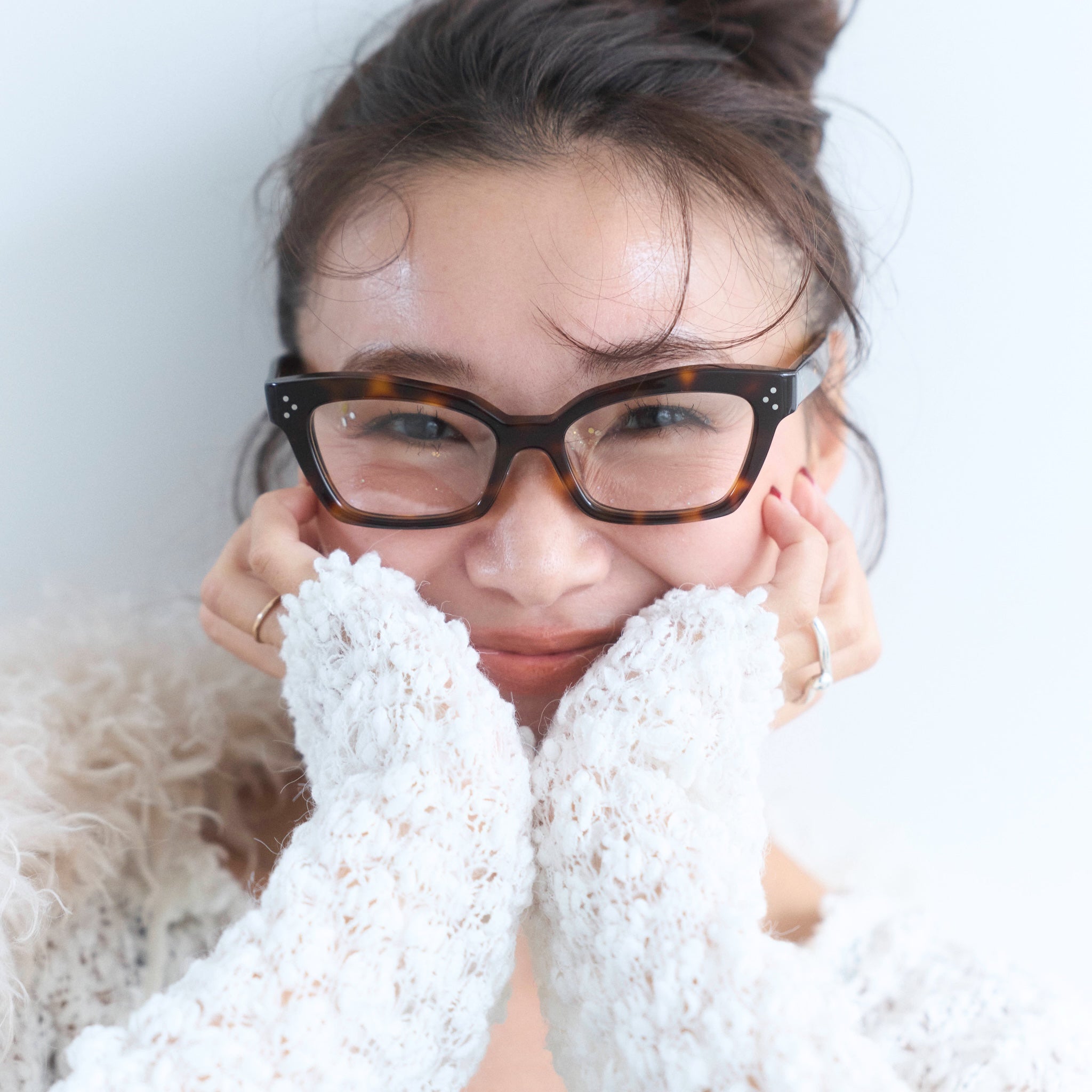 collab Bold Cat-Eye Frame Glasses