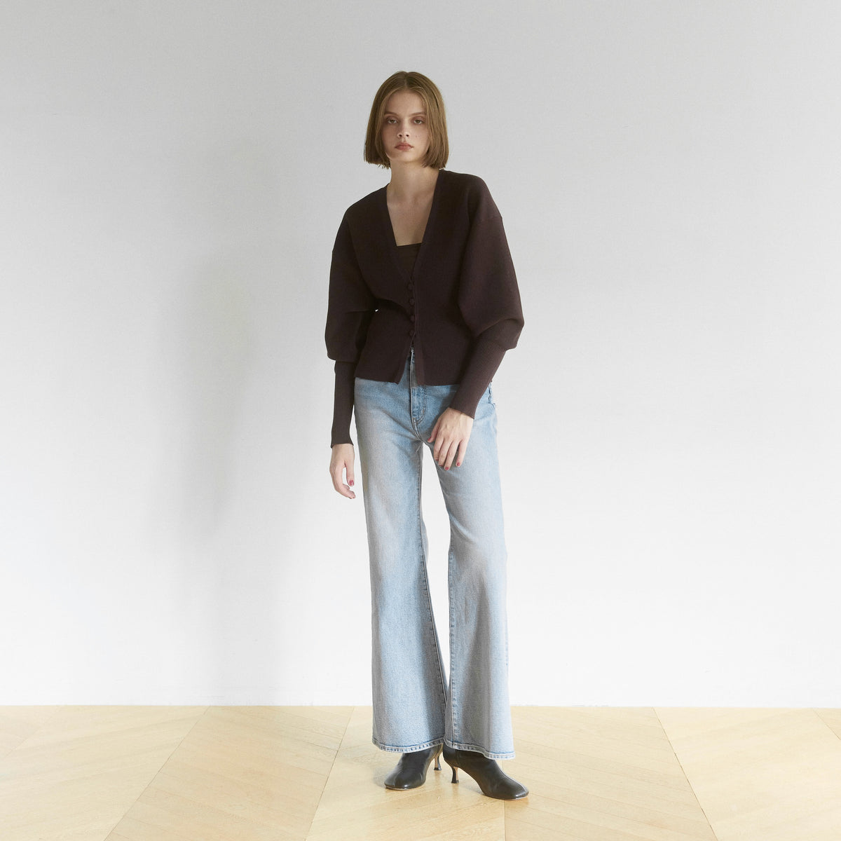 Clear Cotton Knit Cardigan