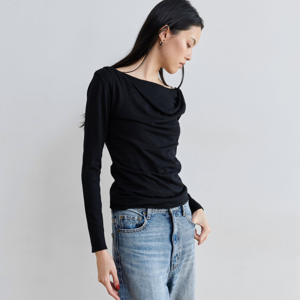 Drape Neck Knitトップス