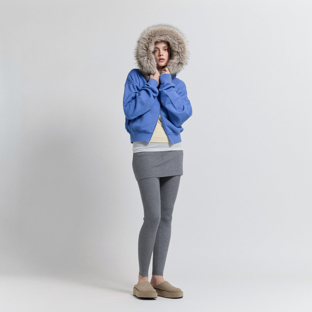 Mid-weight Sweat Fur Hoodie