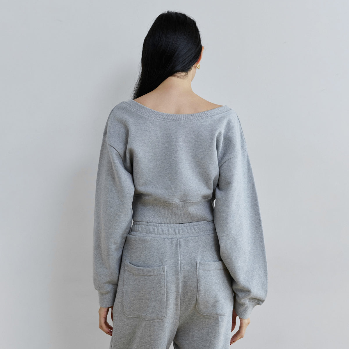 Mid-weight Sweat Compact Off-the-Shoulder Top