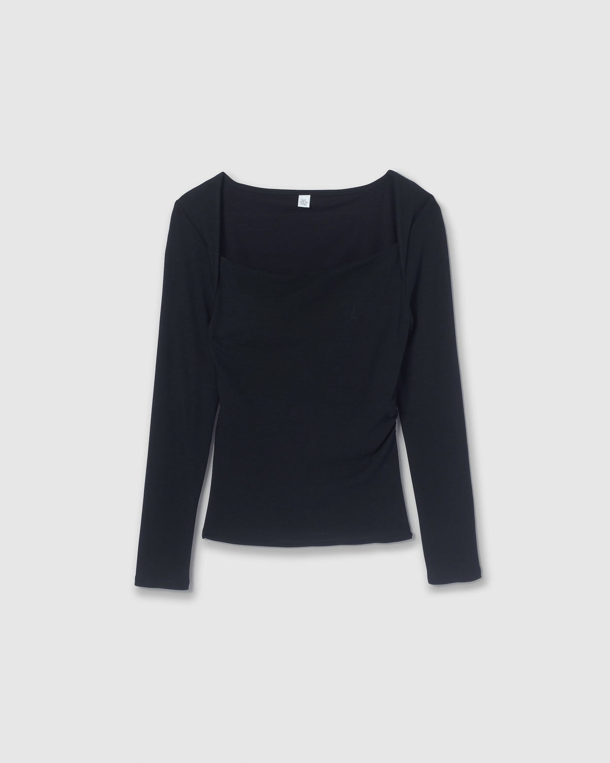 Fit Pad Marshmallow Soft Rib Layered Look Long-Sleeve Top