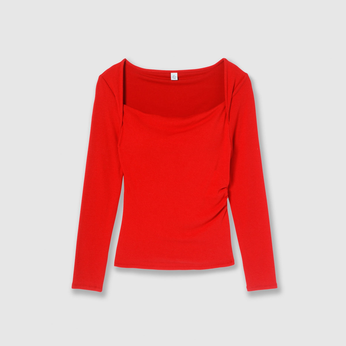 Fit Pad Marshmallow Soft Rib Layered Look Long-Sleeve Top