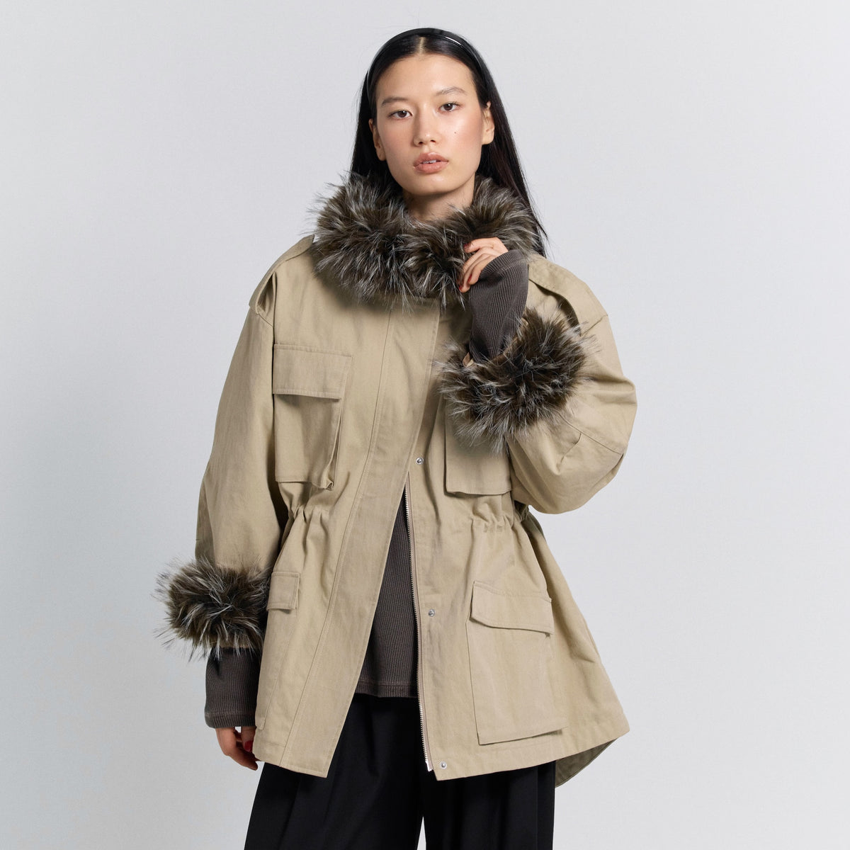 Fur collarドロストフィールドジャケット