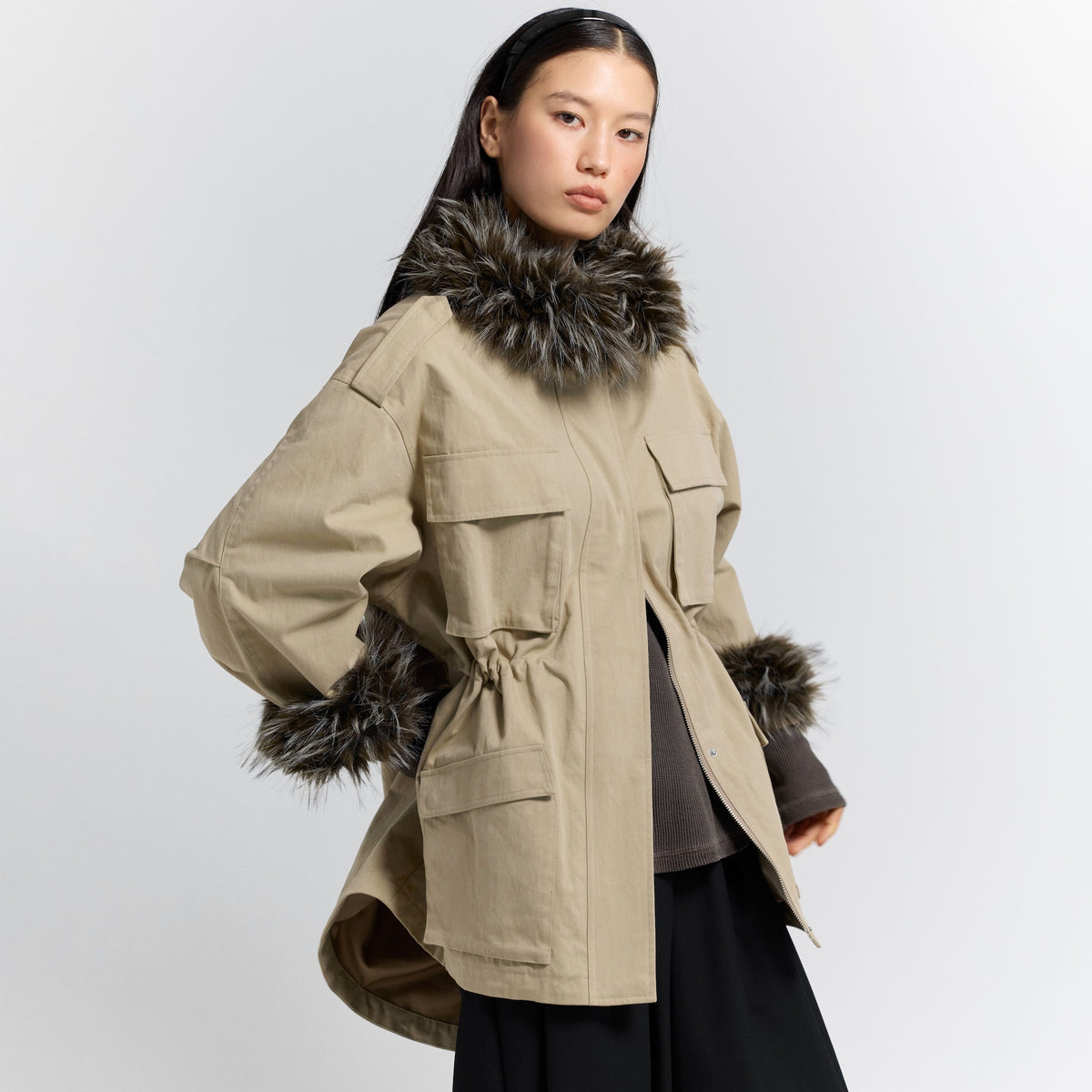 Fur collarドロストフィールドジャケット