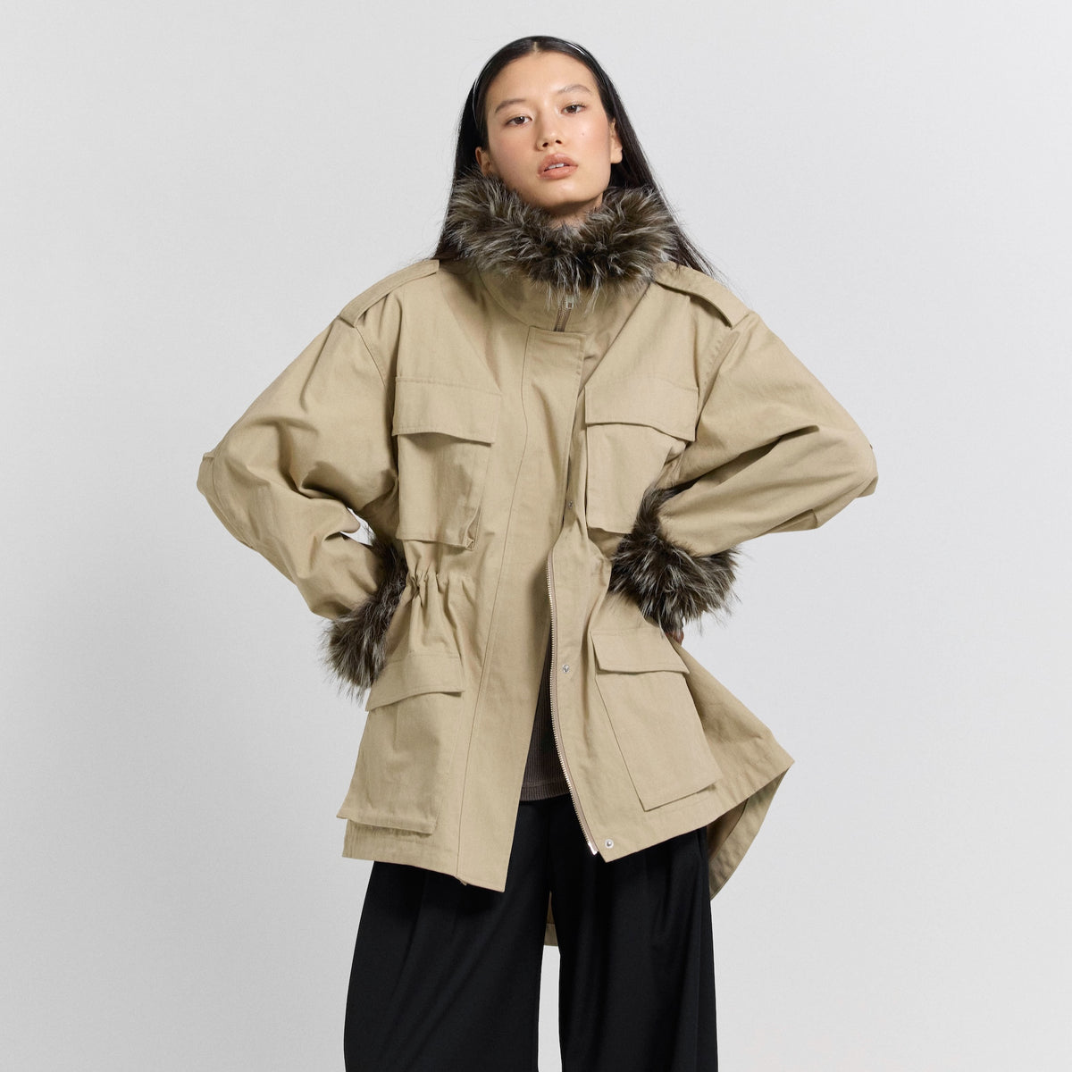 Fur collarドロストフィールドジャケット