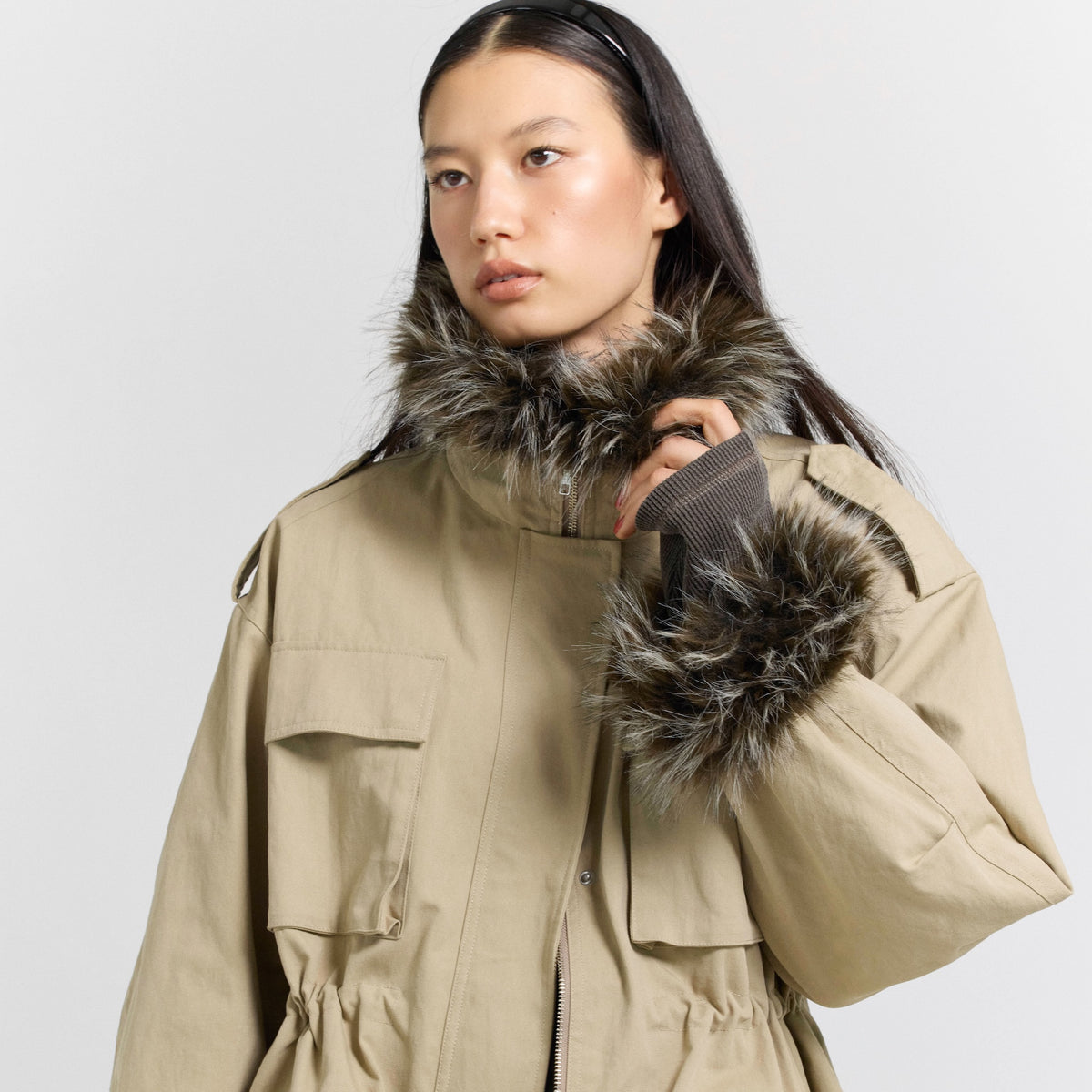 Fur collarドロストフィールドジャケット