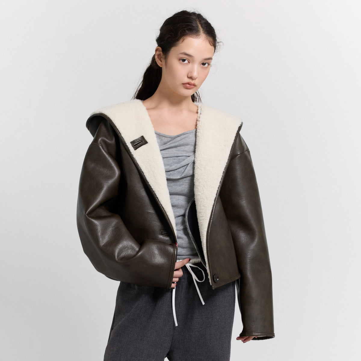 Big Hoodieムートンジャケット