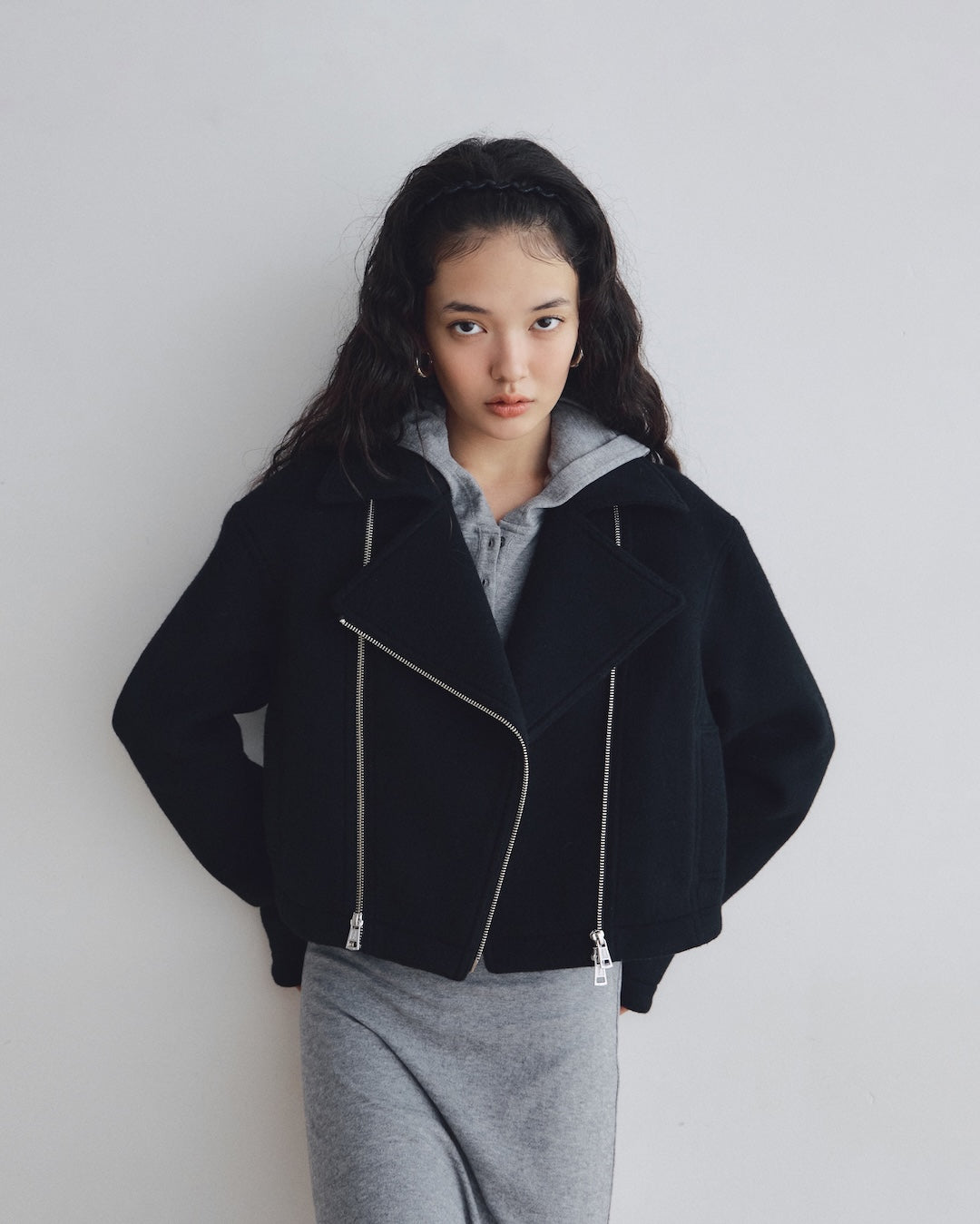 Double Face Beaver Short Riders Jacket