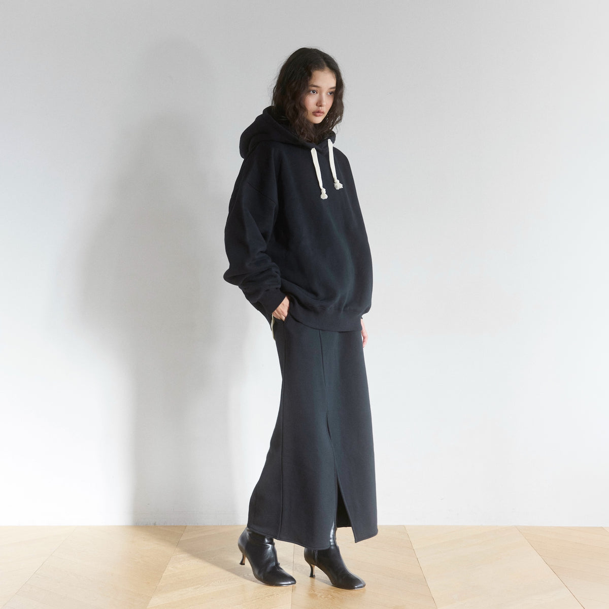Volume Sweat Slitロングスカート