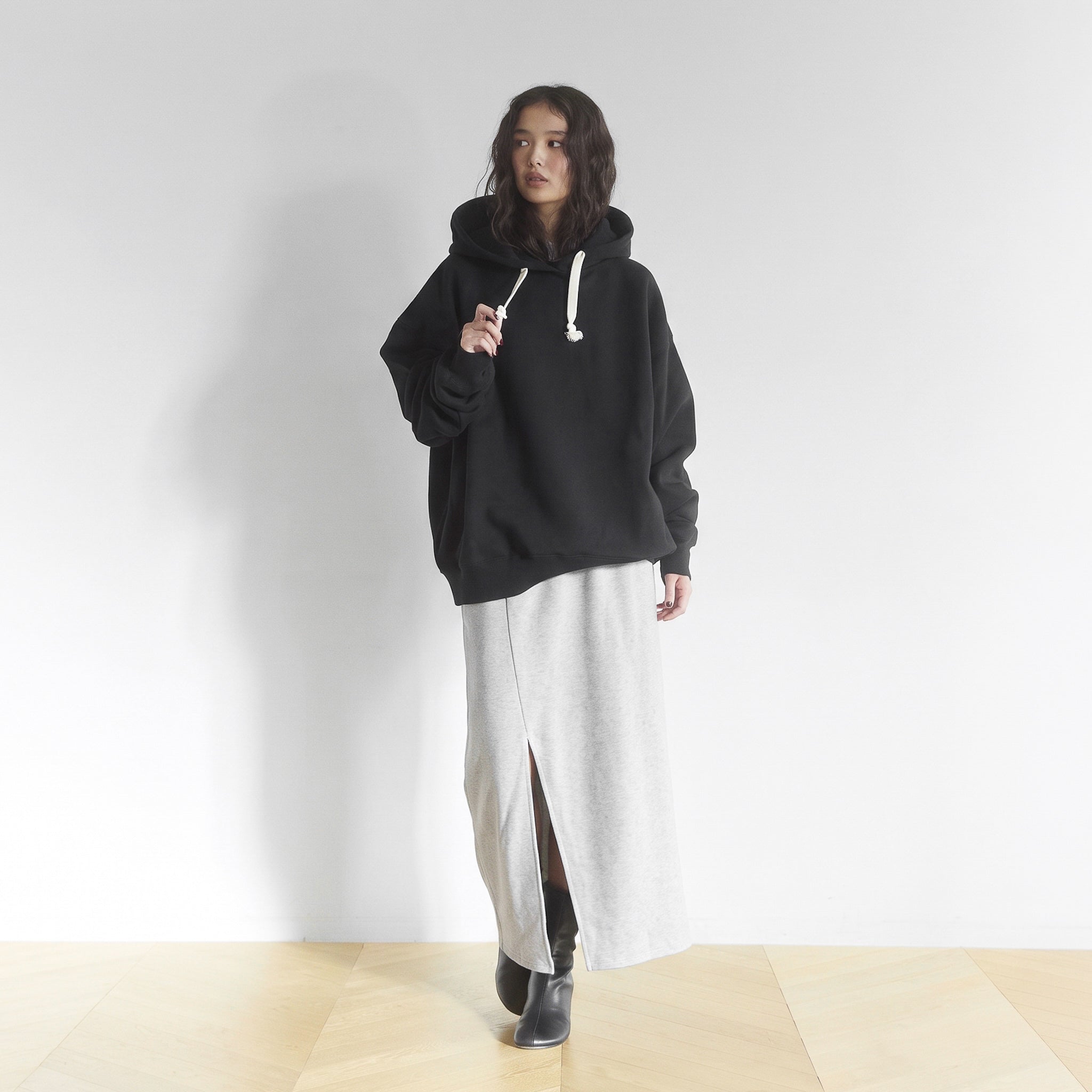 Volume Sweat Slitロングスカート