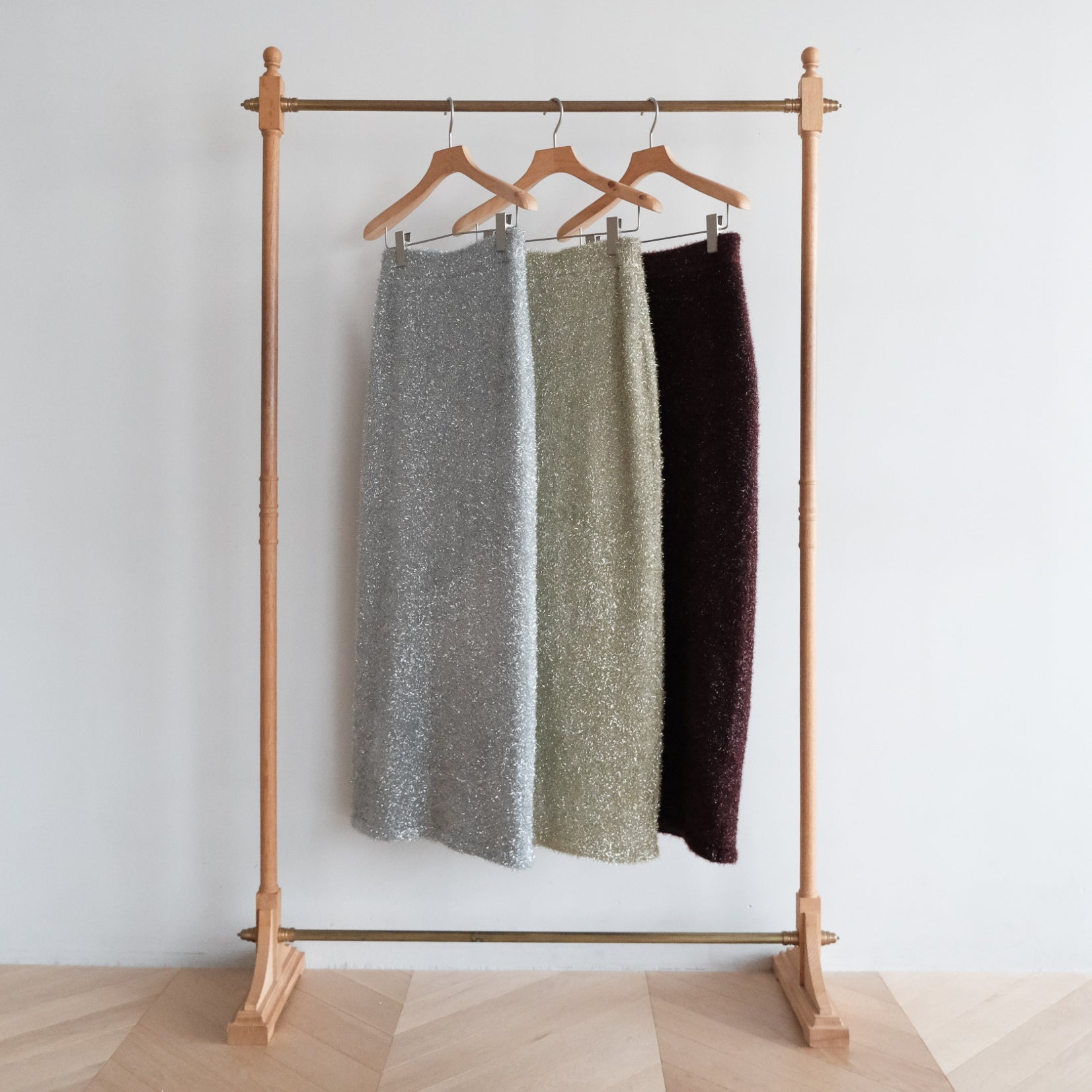 Glitter Shaggy Yarn Straight Skirt