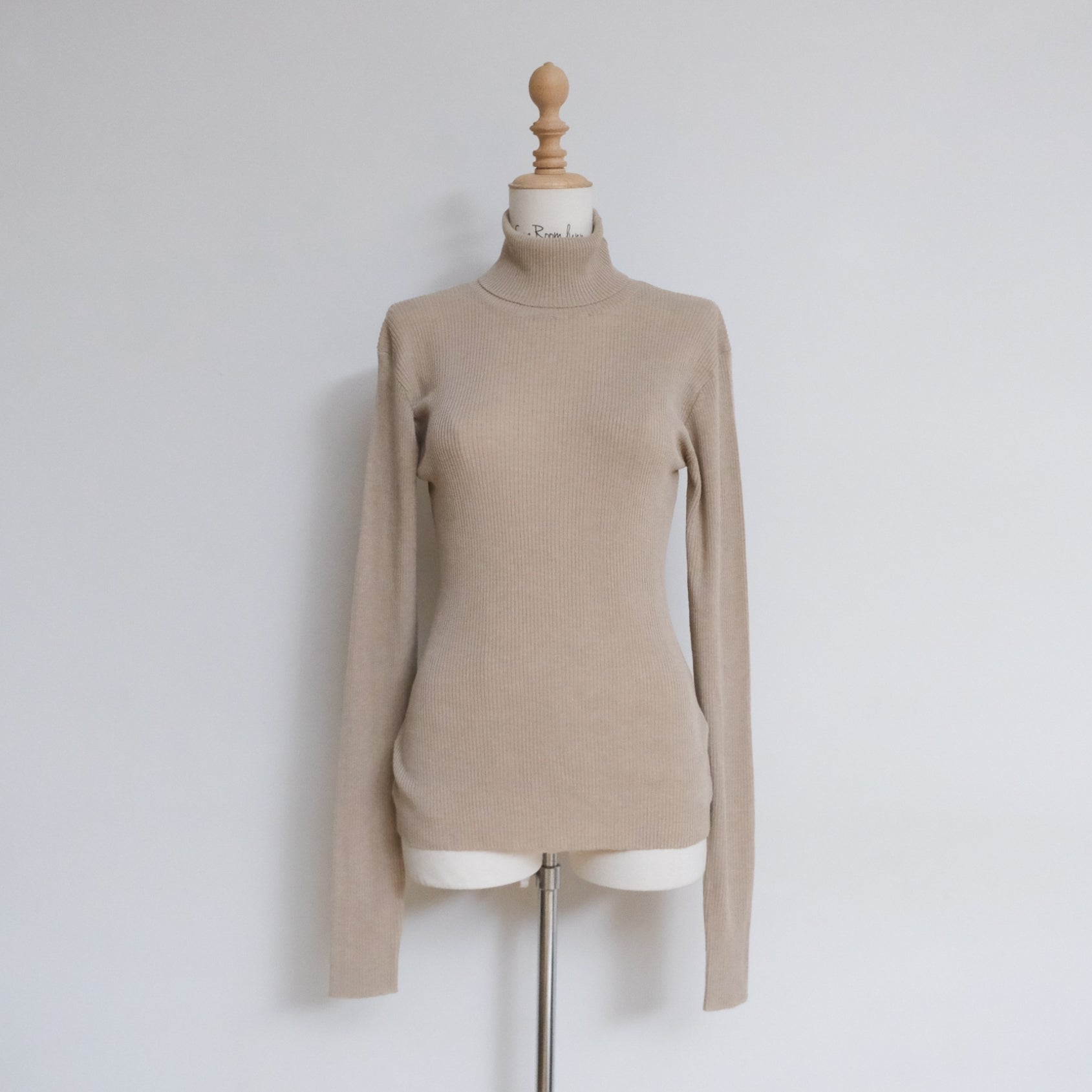 Sheer RIB Knitタートルトップス