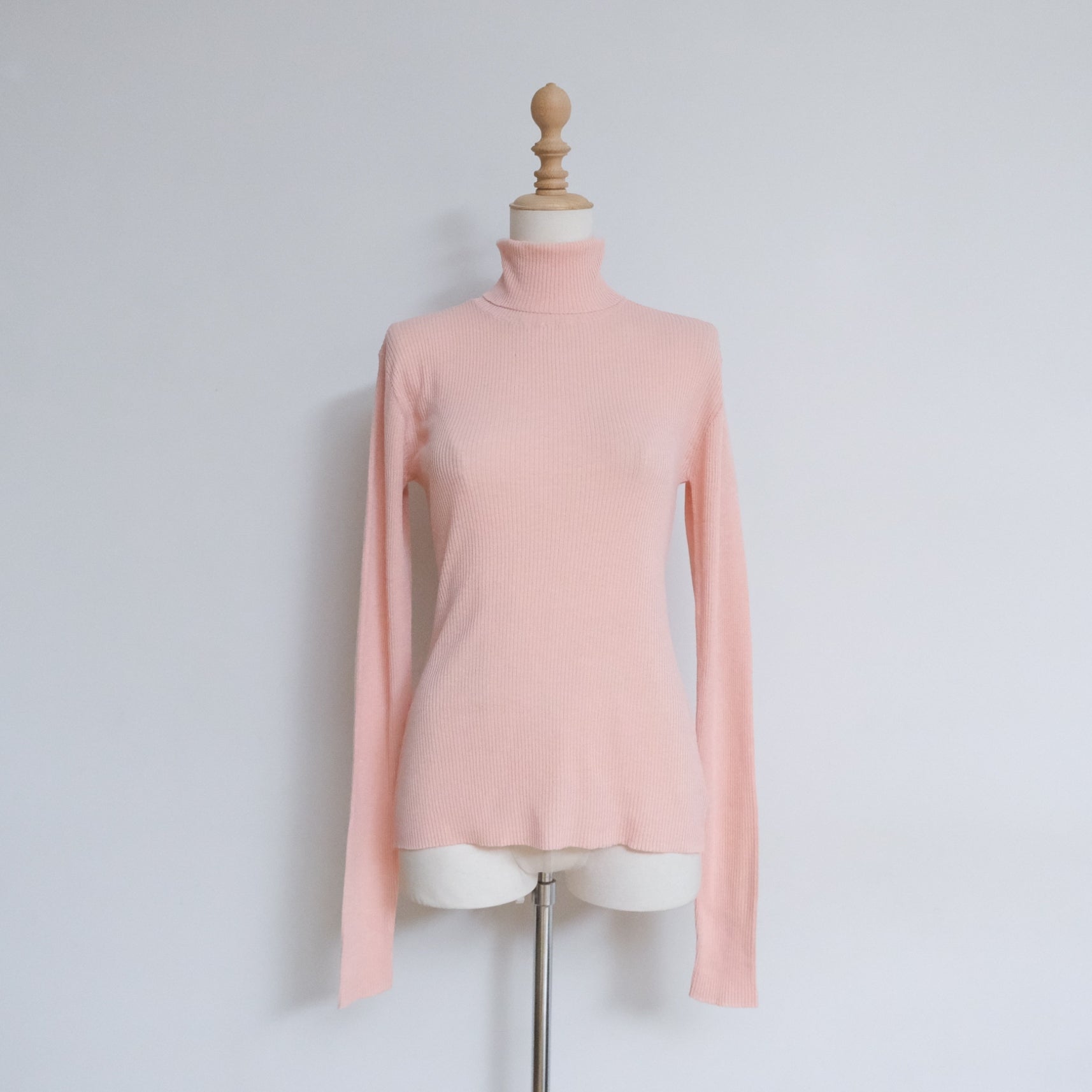 Sheer RIB Knitタートルトップス