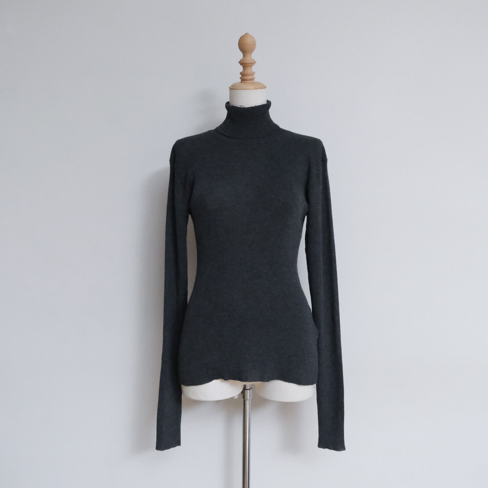 Sheer RIB Knitタートルトップス