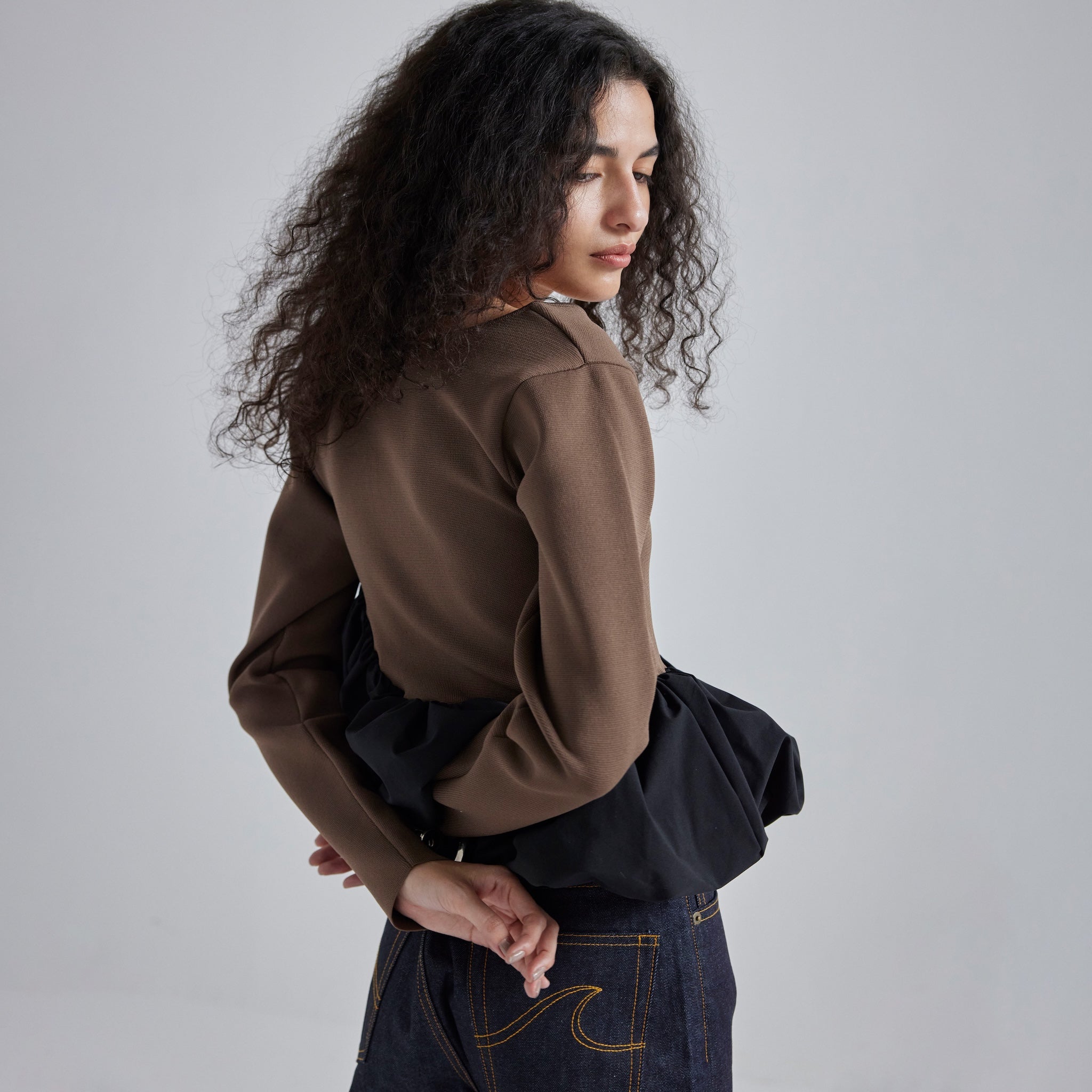 Knit Docking Asymmetric Balloon Top