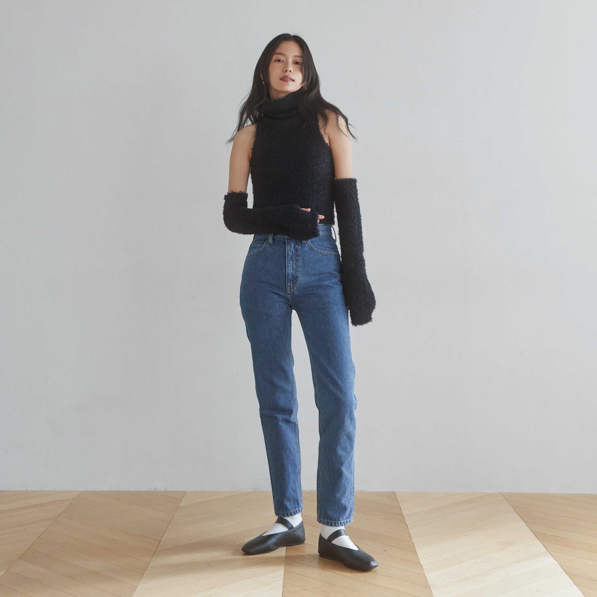 Poodle Yarn high neck arm warmer set