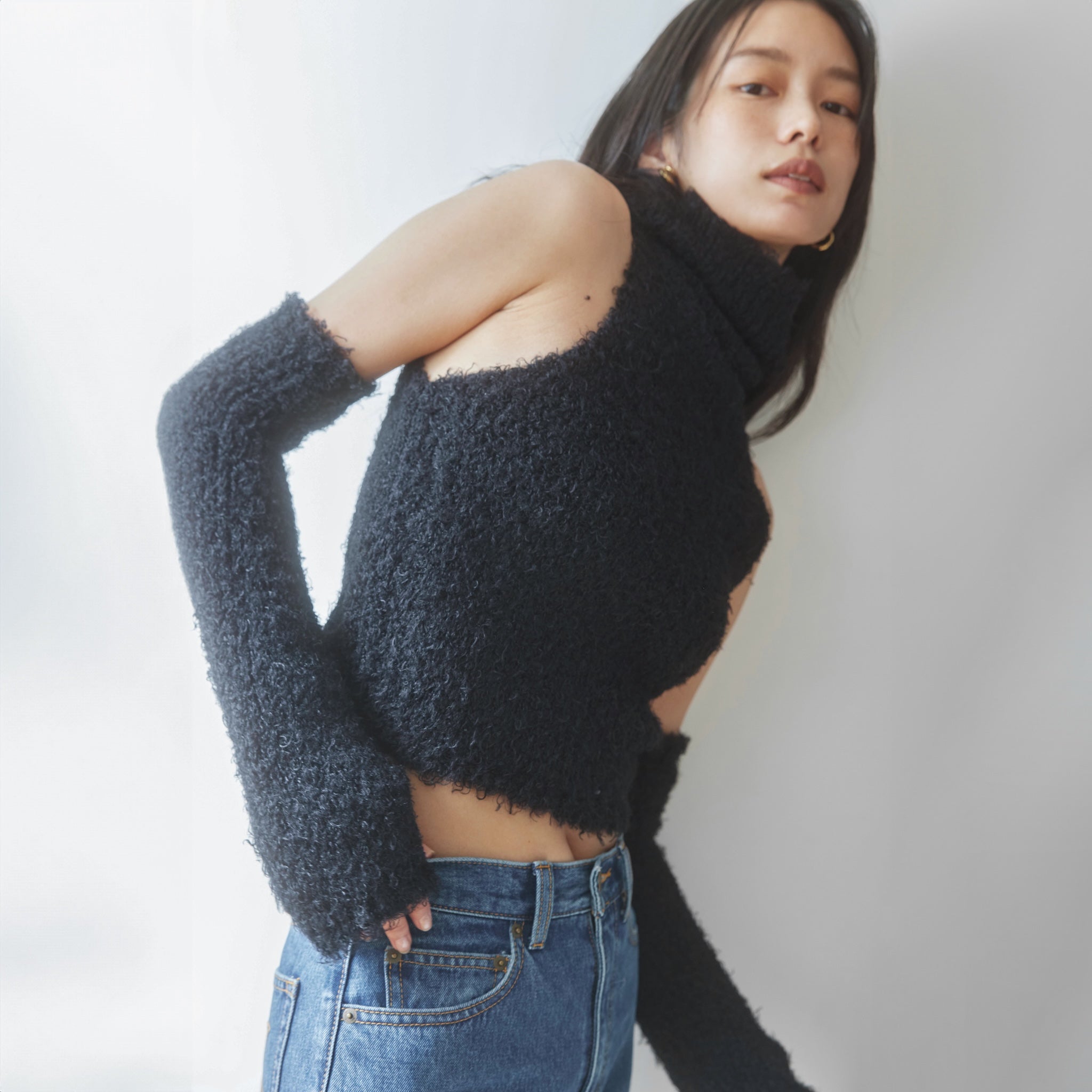 Poodle Yarn high neck arm warmer set