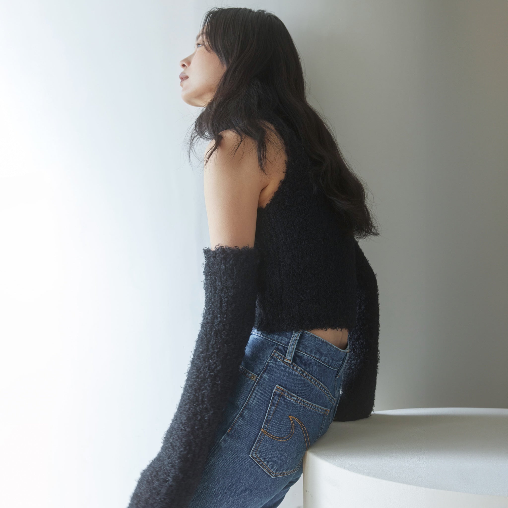 Poodle Yarn high neck arm warmer set