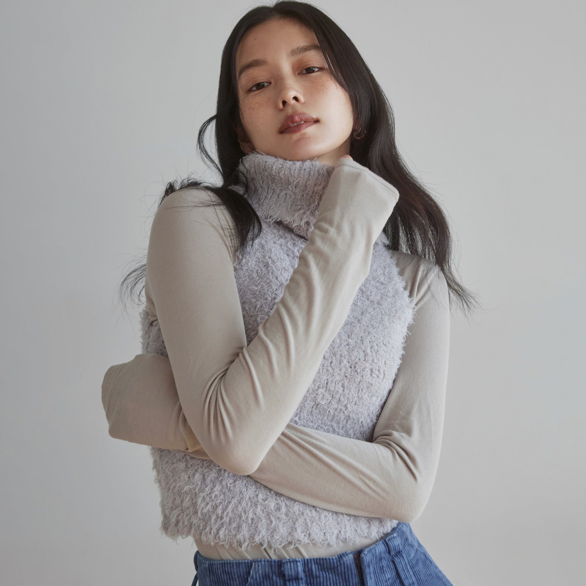 Poodle Yarn high neck arm warmer set