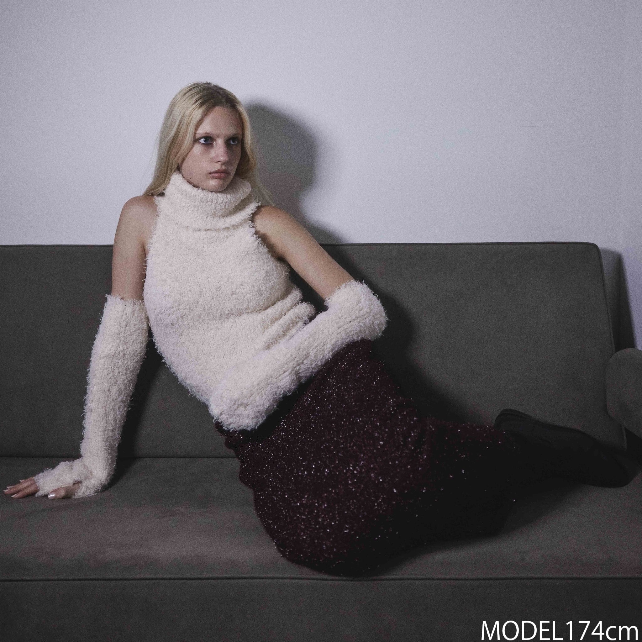 Poodle Yarn high neck arm warmer set