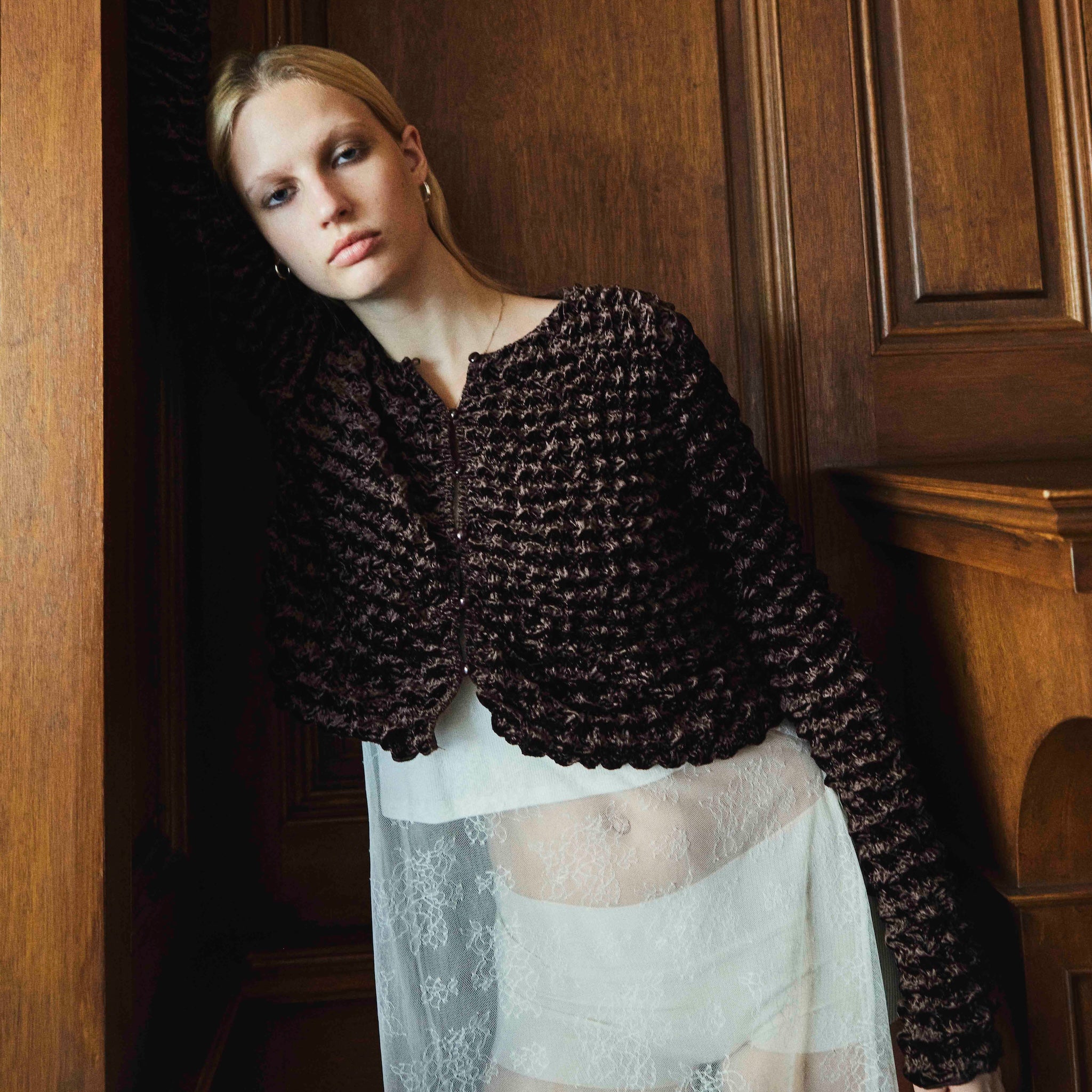 Bumpyベロア2wayカーディガン