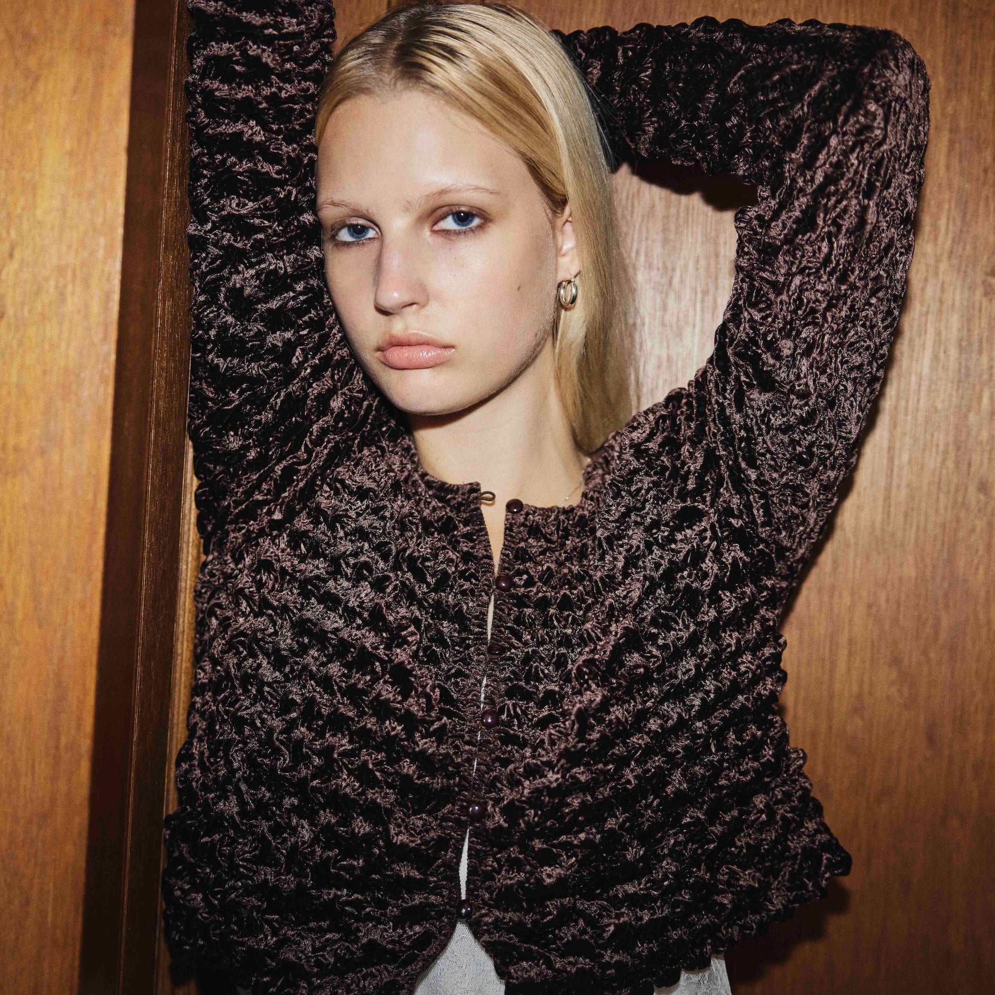 Bumpyベロア2wayカーディガン