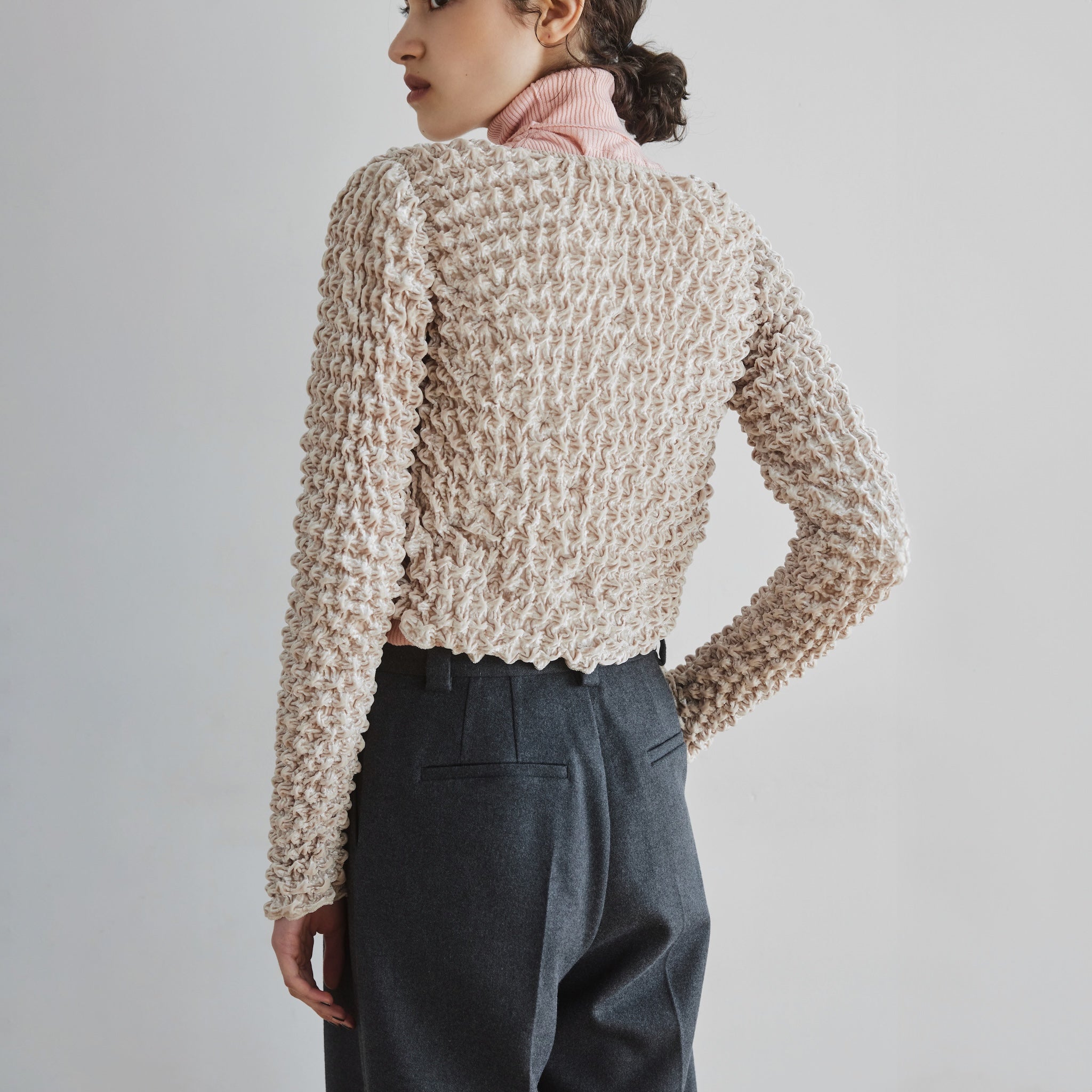 Bumpyベロア2wayカーディガン