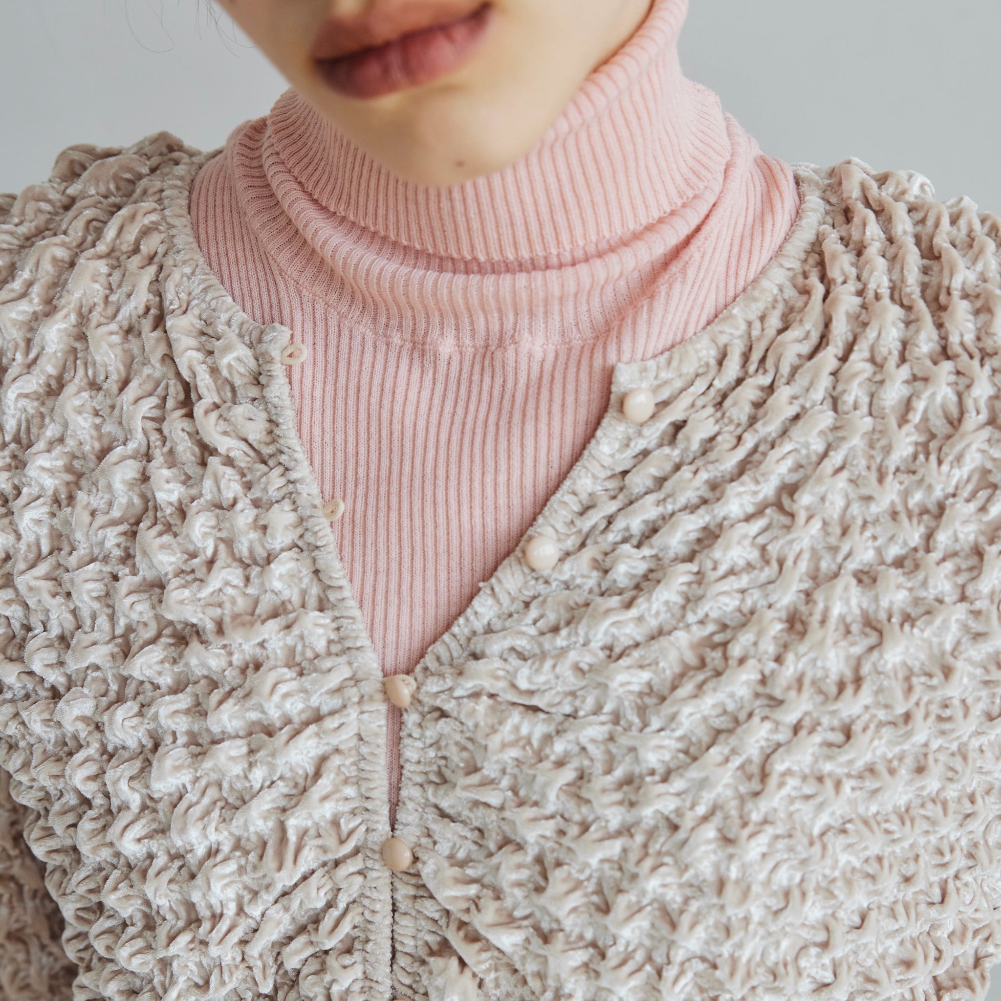 Bumpyベロア2wayカーディガン