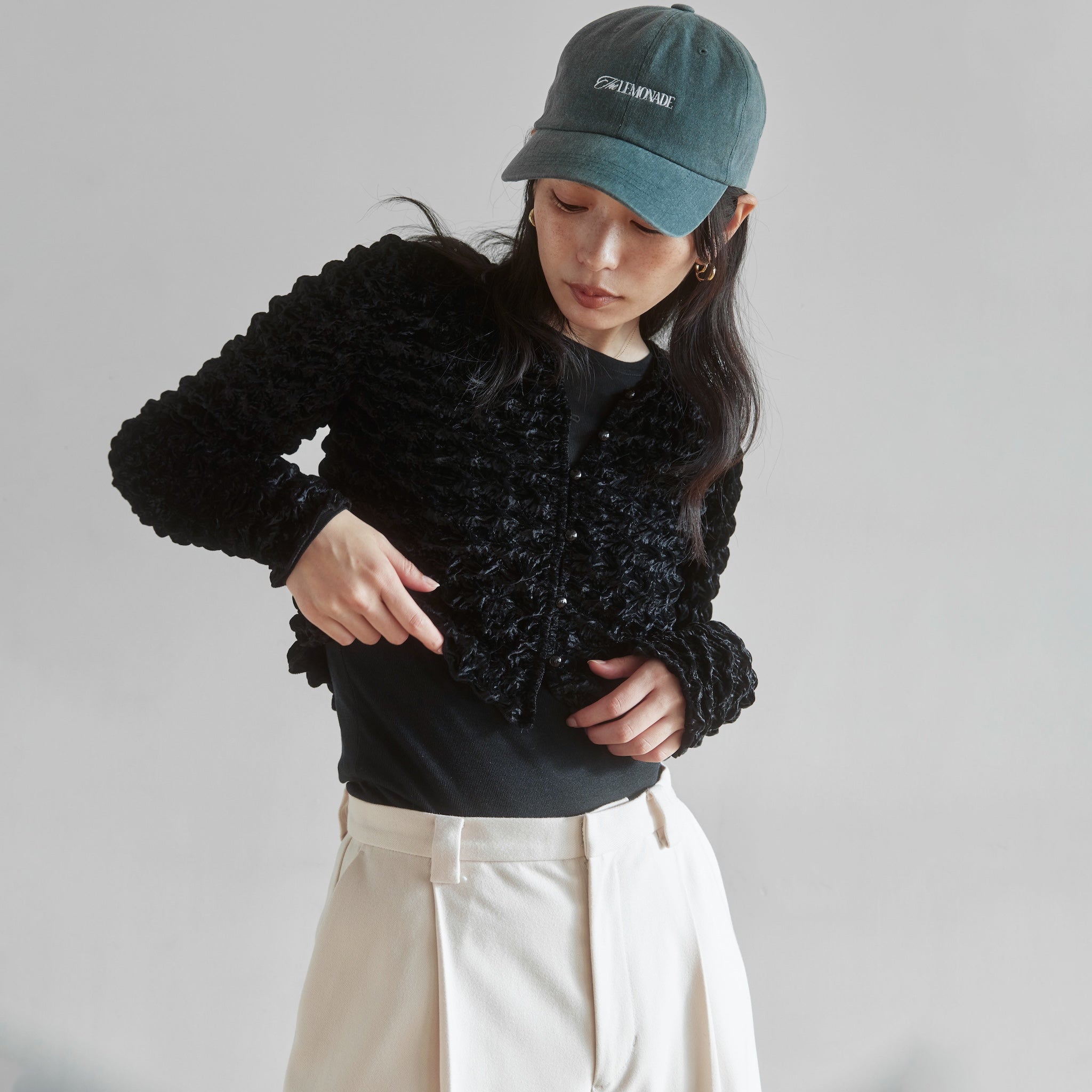 Bumpyベロア2wayカーディガン