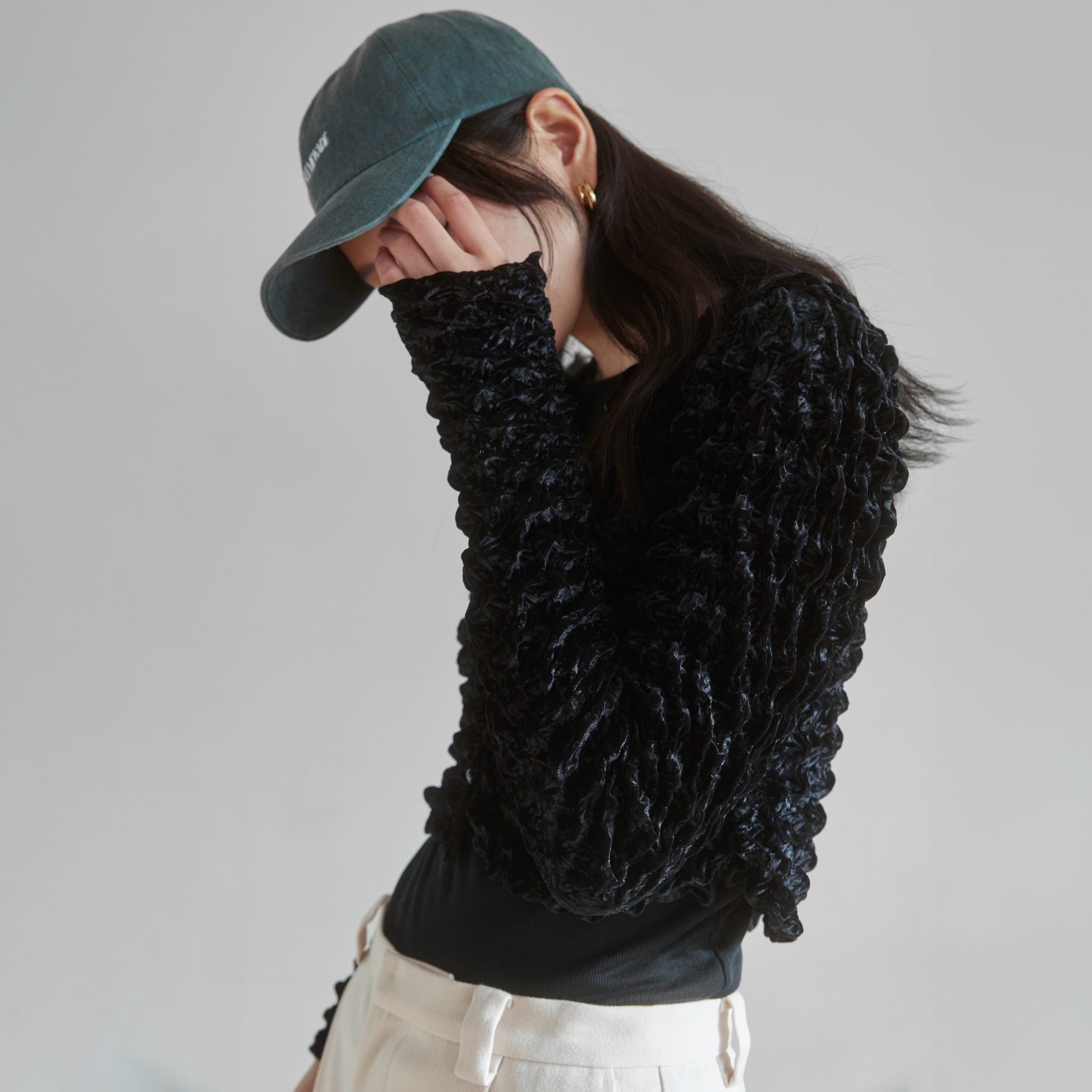 Bumpyベロア2wayカーディガン